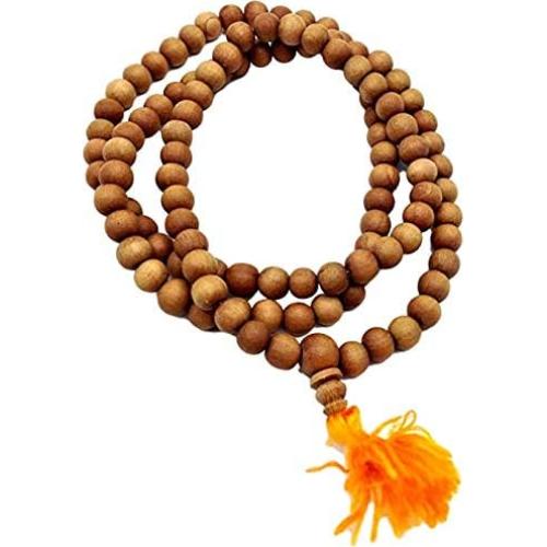 Collar Japa Mala de Sándalo Tibetano 108 Cuentas 8mm - Hecho a Mano