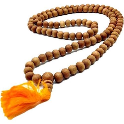 Collar Japa Mala de Sándalo Tibetano 108 Cuentas 8mm - Hecho a Mano