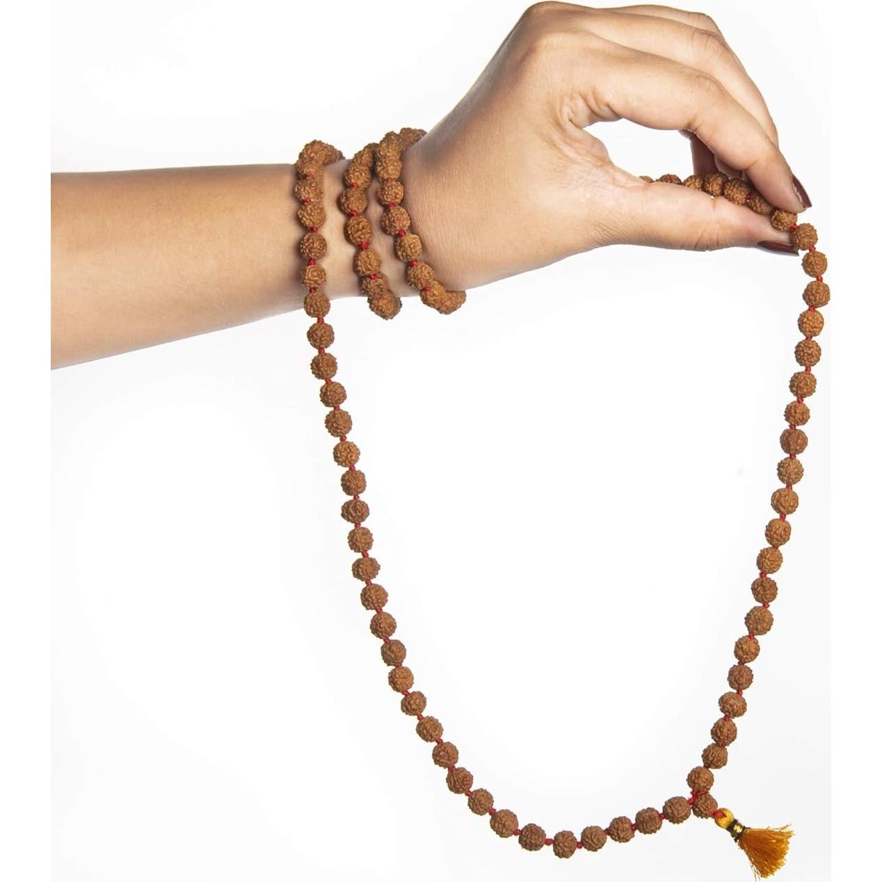 Mala Rudraksha Wonder Care 108 cuentas 8mm + 2 pulseras buda
