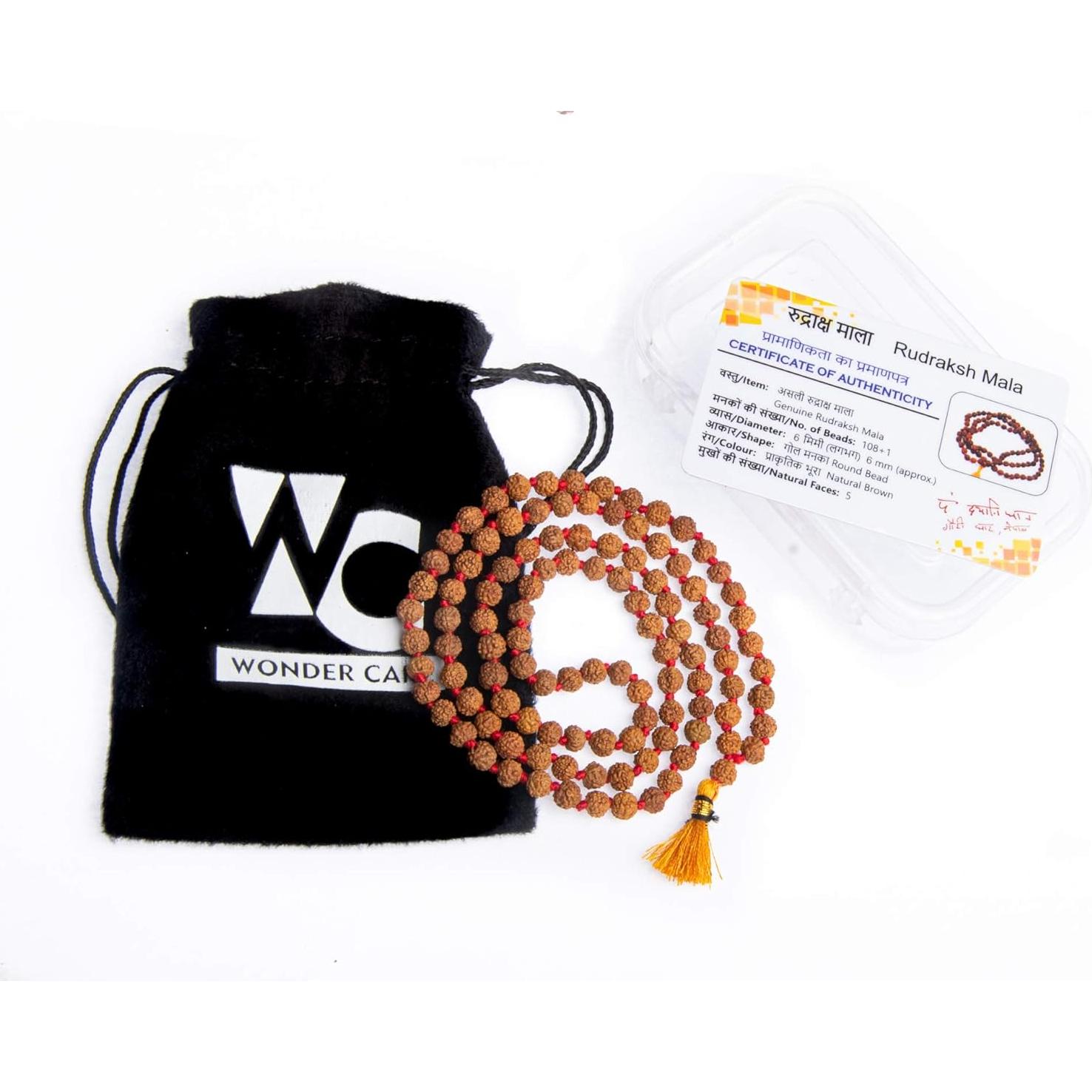 Mala Rudraksha Wonder Care 108 cuentas 8mm + 2 pulseras buda