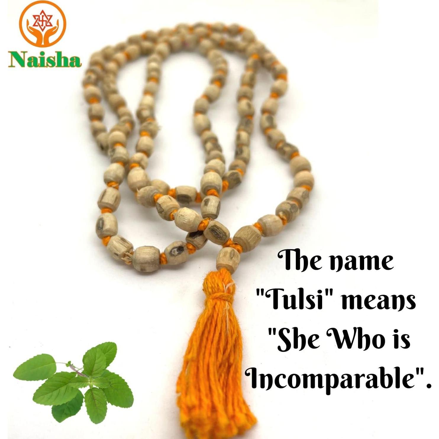 Paquete de 3 Malas de Oración NAISHA: Tulsi, Kamal Gatta y Vaijanti