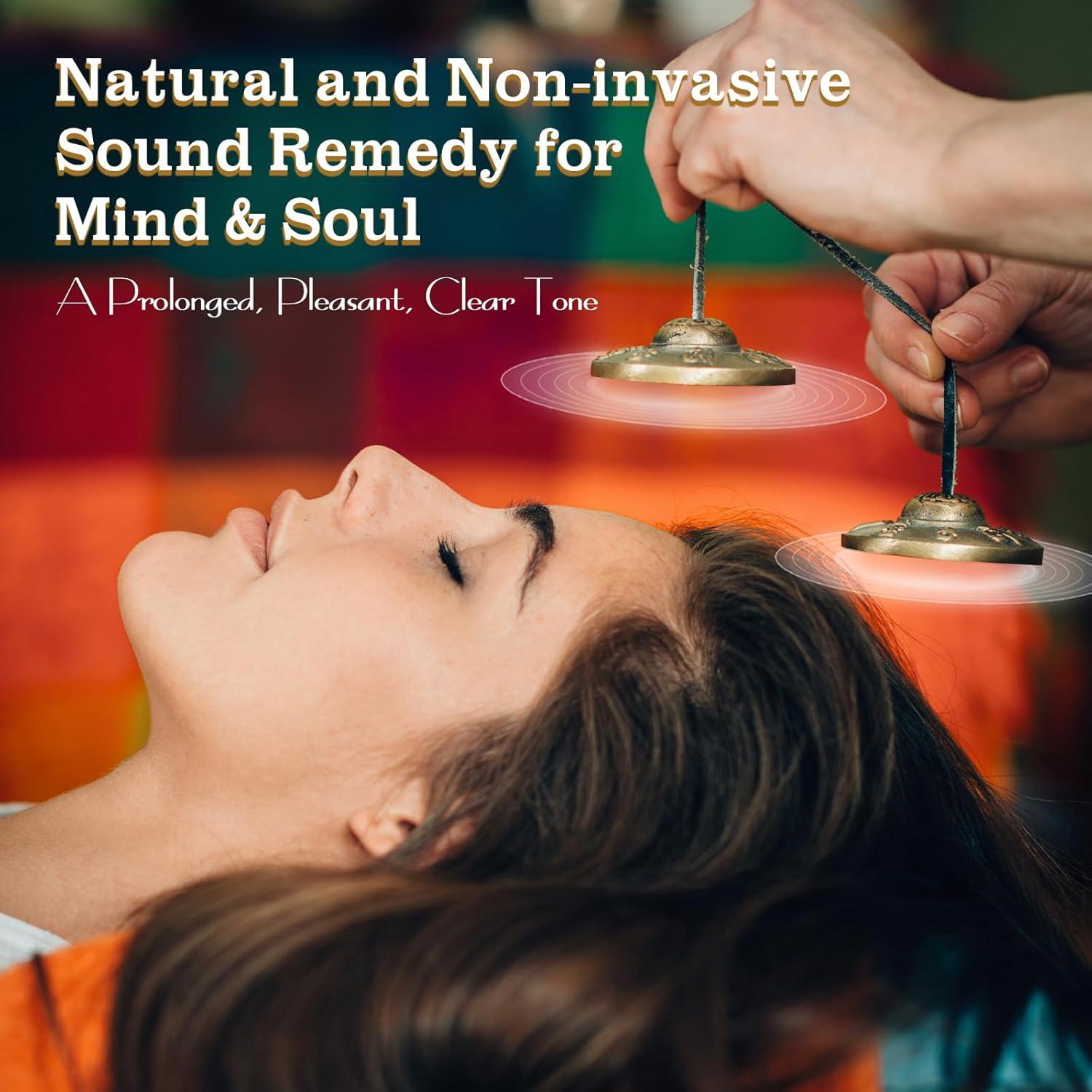 Címbalos Tingsha Tibetanos Hihealer - Om Mani Padme Hum - 6.35 cm