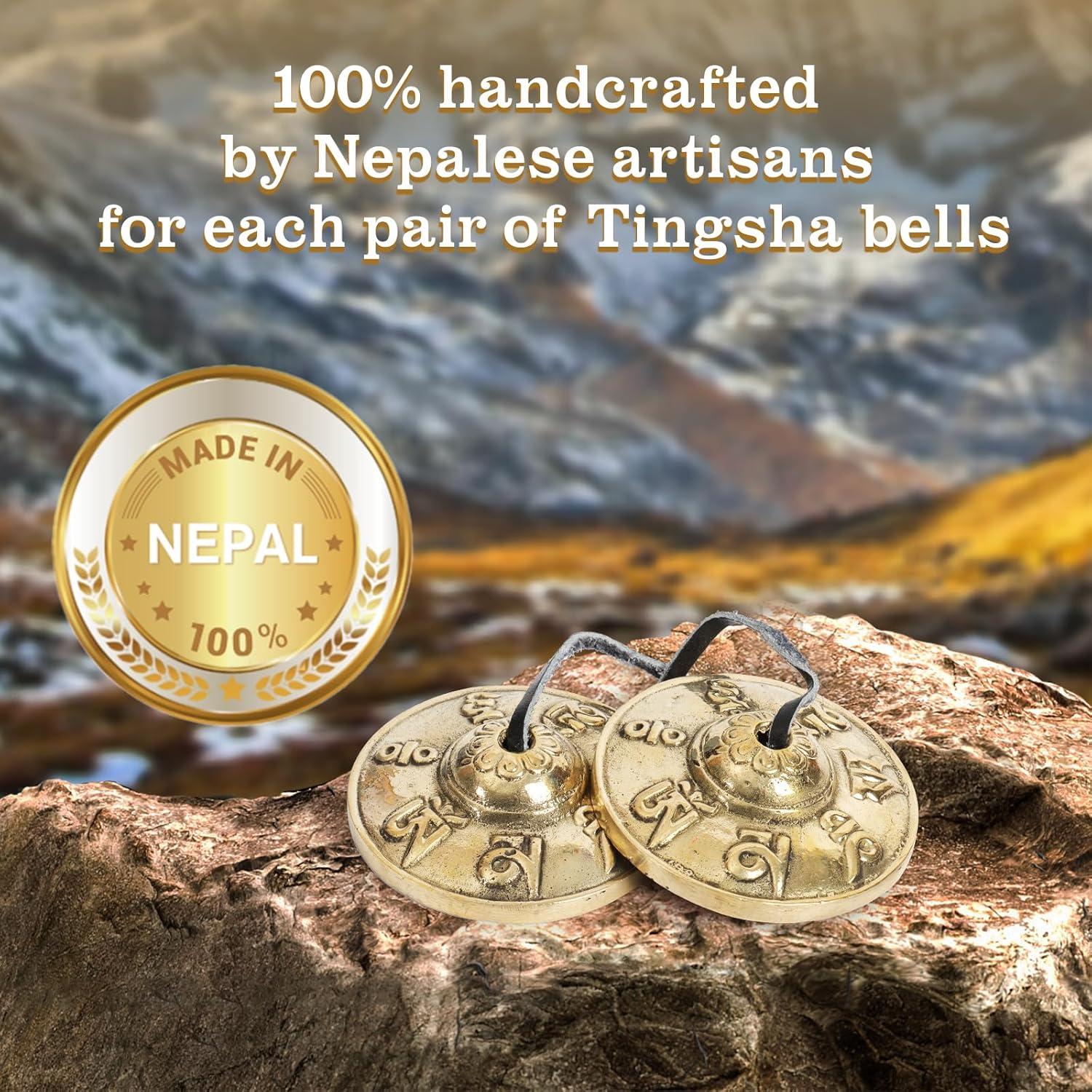 Címbalos Tingsha Tibetanos Hihealer - Om Mani Padme Hum - 6.35 cm