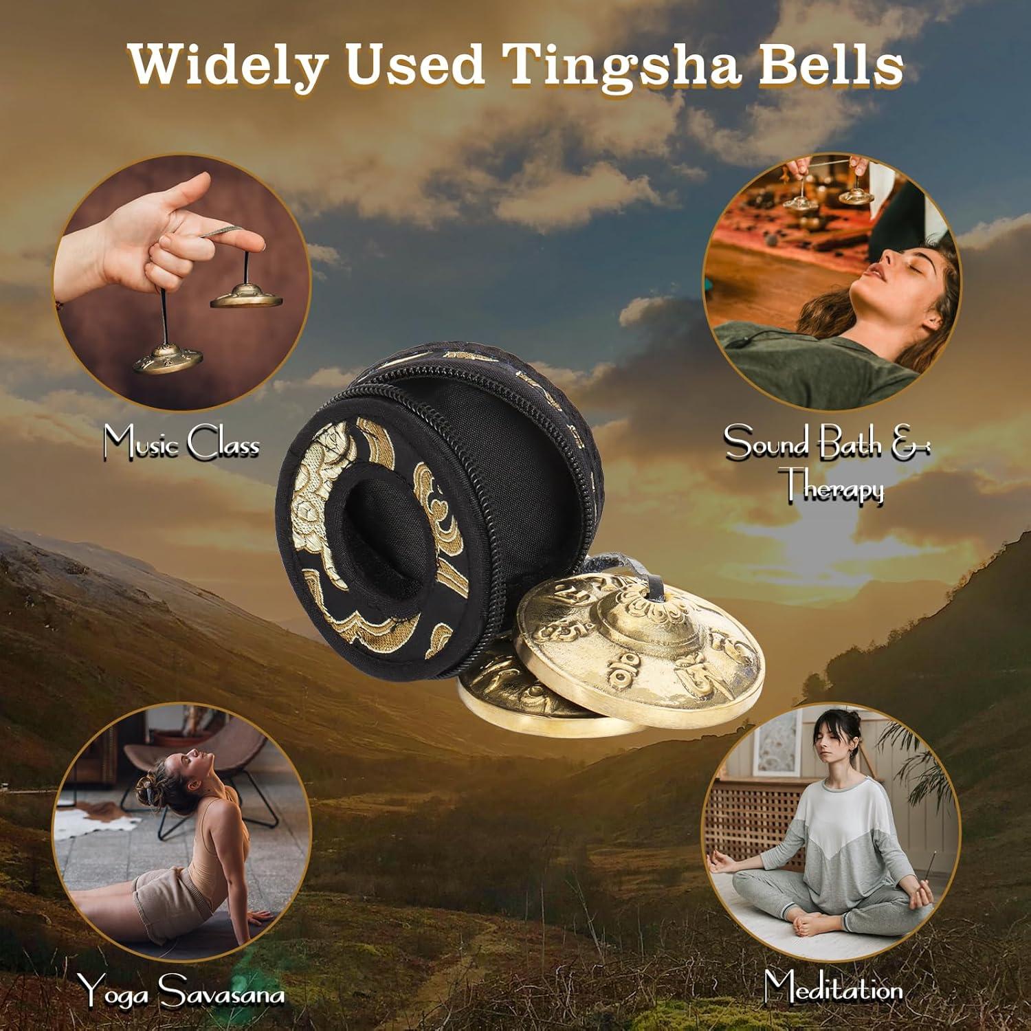 Címbalos Tingsha Tibetanos Hihealer - Om Mani Padme Hum - 6.35 cm