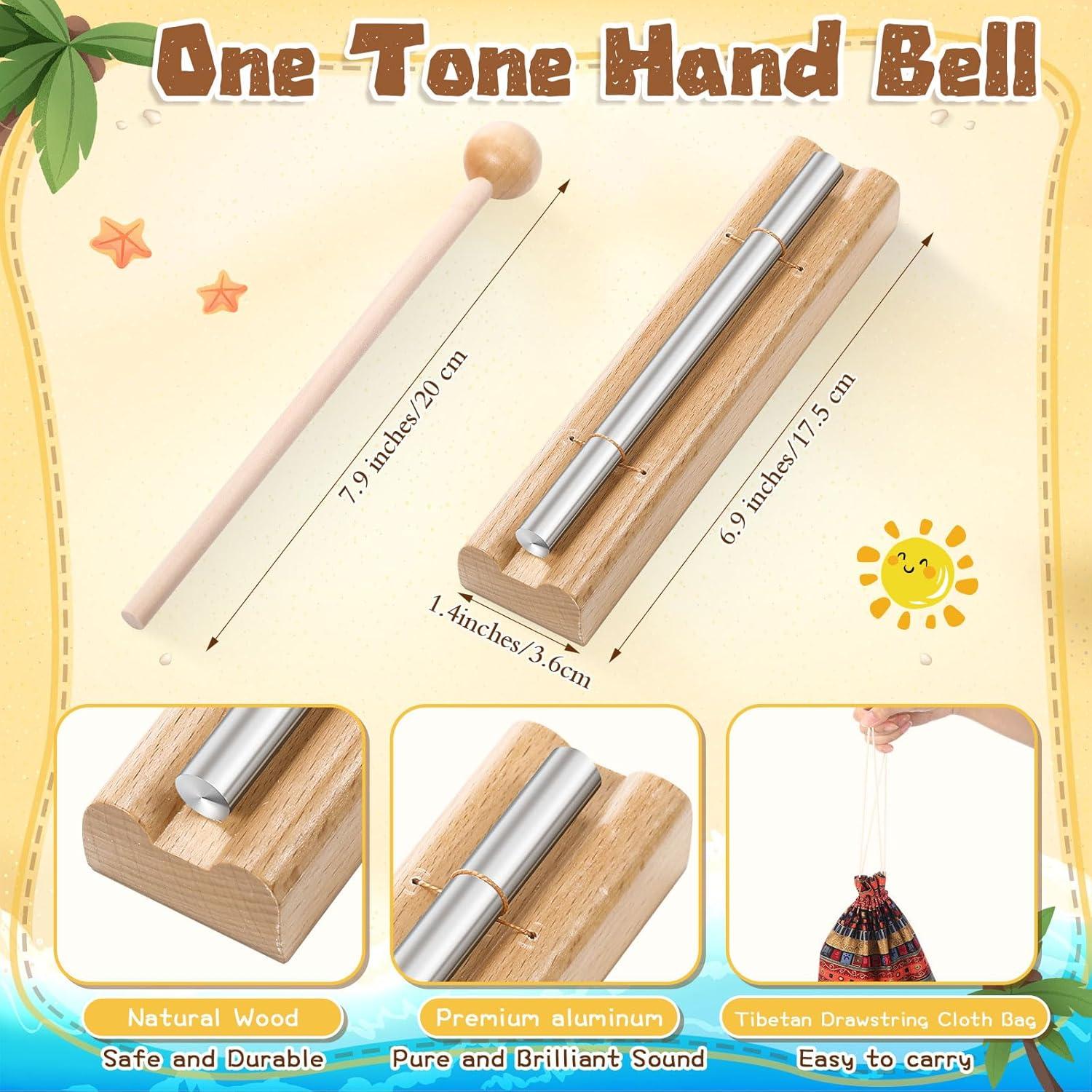 Conjunto de Instrumentos de Meditación 3 Piezas - Tingsha, Campana y Tambor