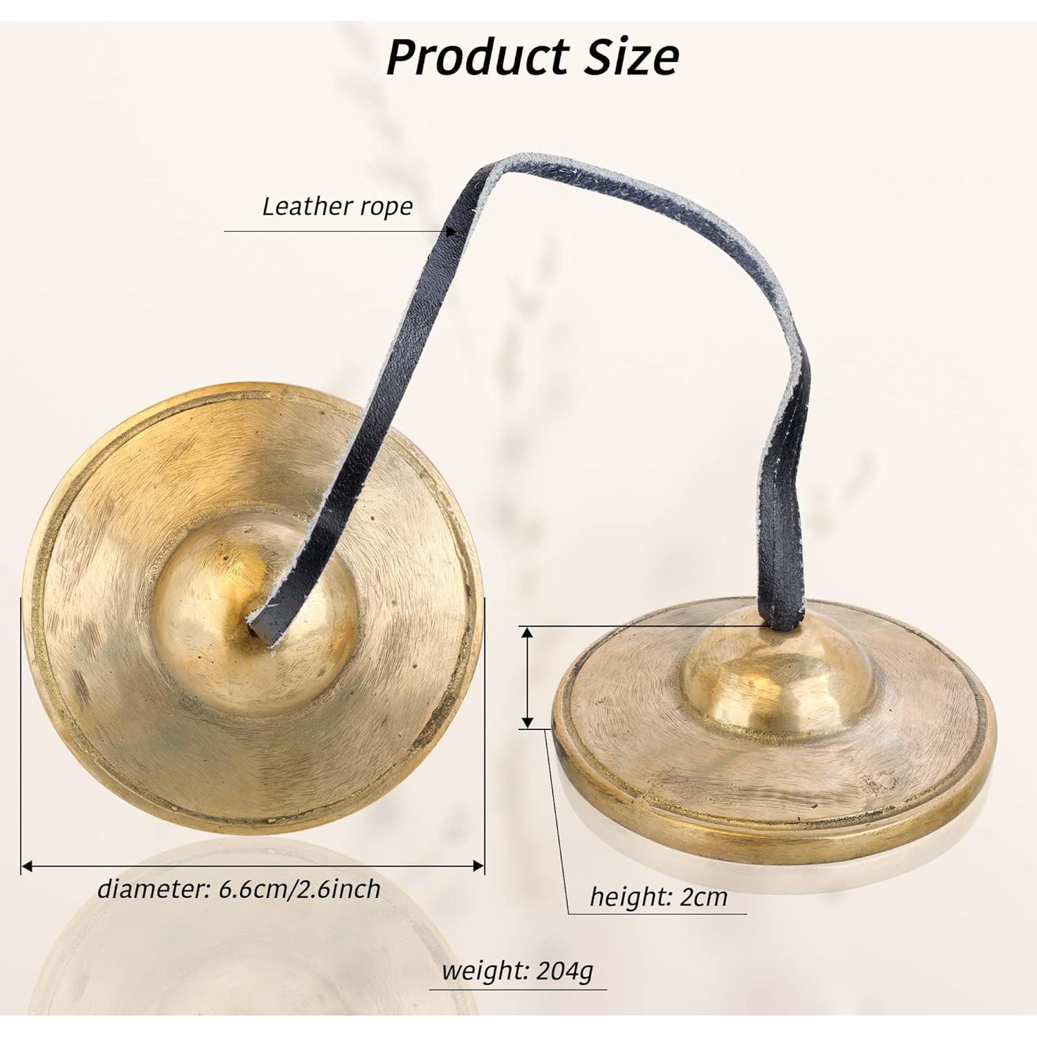 Címbalos Tingsha ZenBless Tibetanos 6.6cm con Caja y Funda