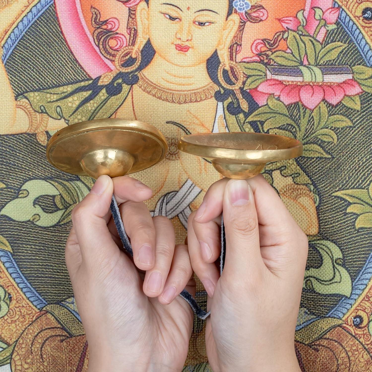 Címbalos Tingsha ZenBless Tibetanos 6.6cm con Caja y Funda