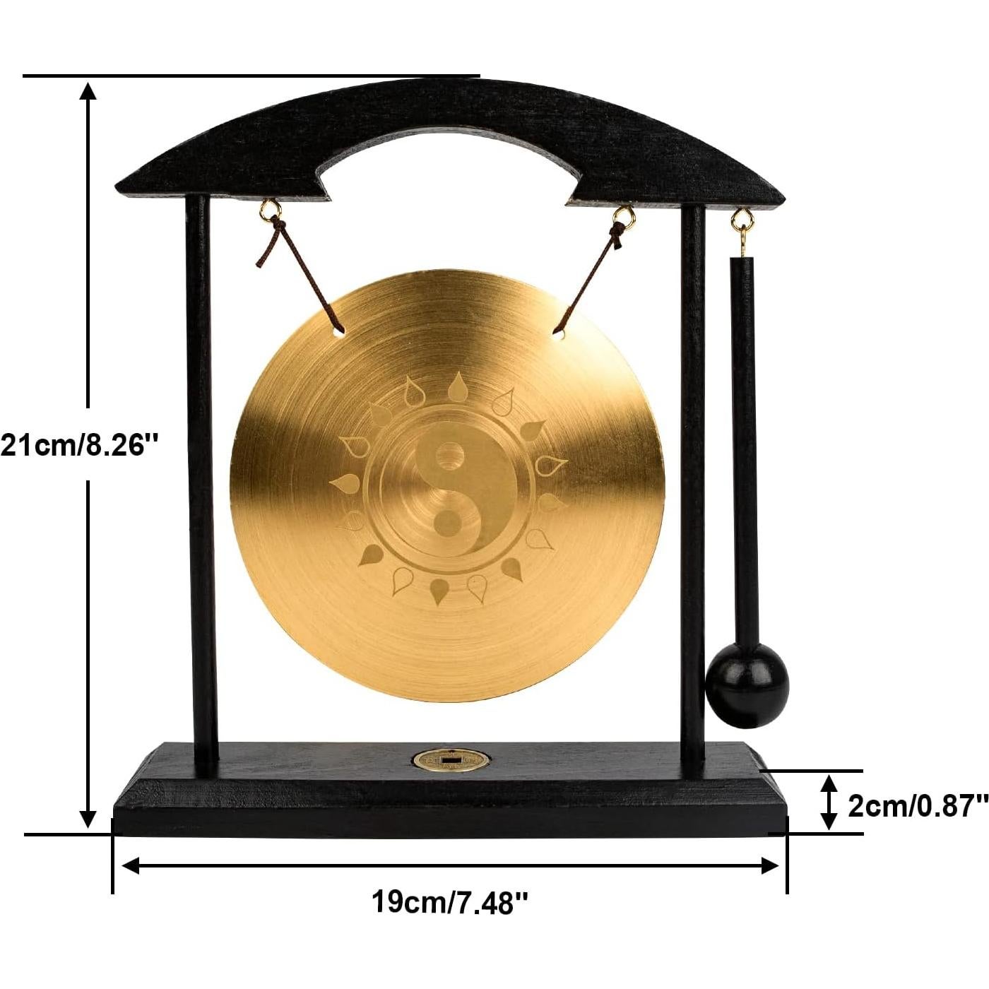 Gong de Feng Shui Taiji Cafolo de Bronce 23x19 cm para Meditación