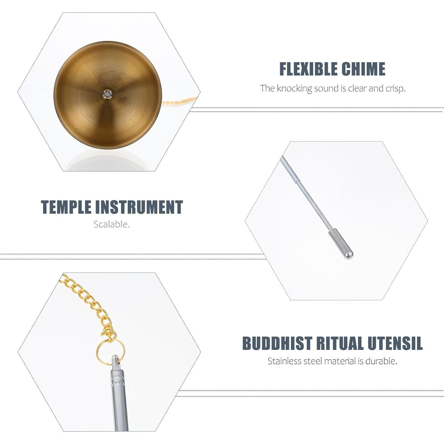 Campana Tibetana VOSAREA Tingsha 15x5.5 cm para Meditación