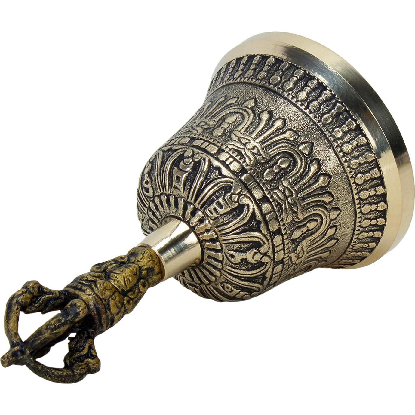 Campana de Mano Tibetana Dorje Vajra 12.7 cm Latón Hecha a Mano