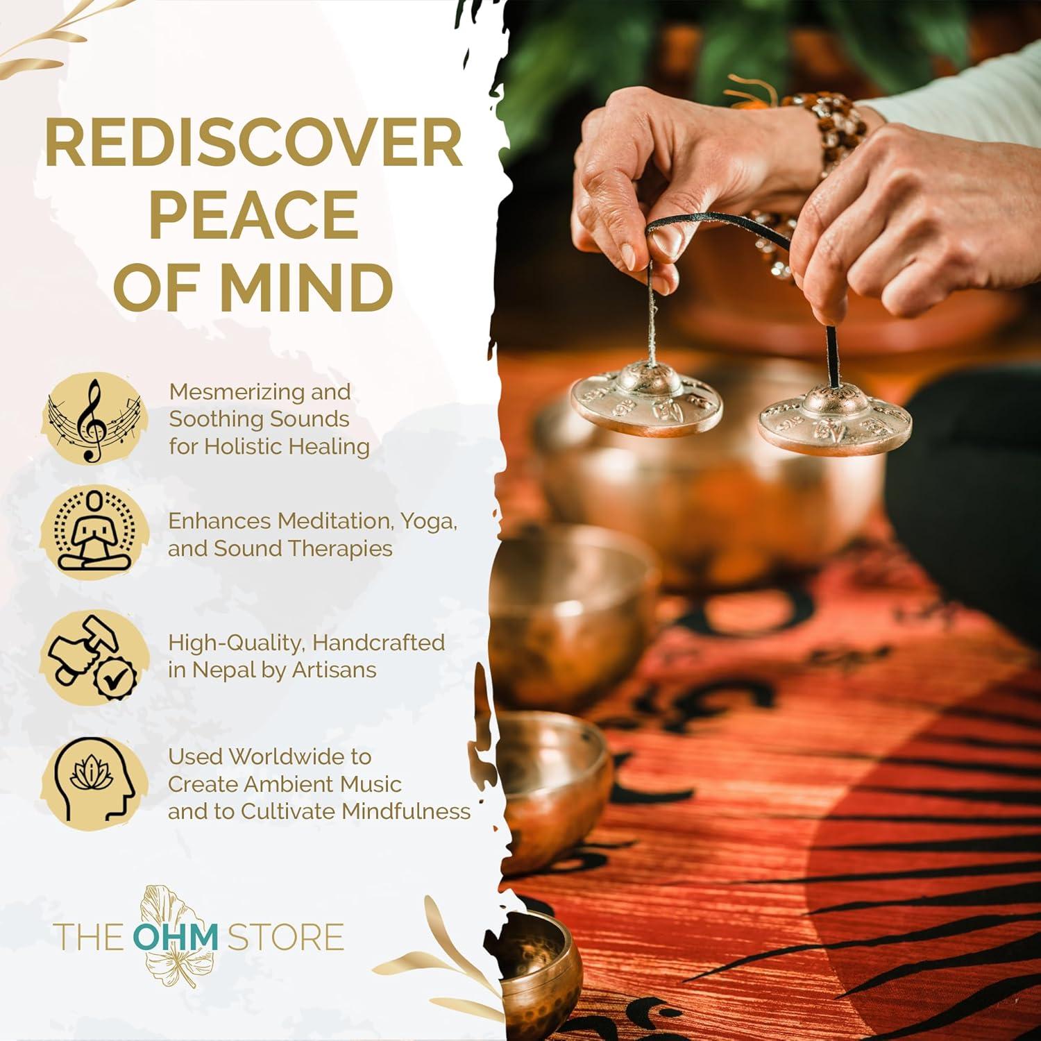 Campanas Tingsha Tibetanas Ohm Store con Estuche Azul - Meditación