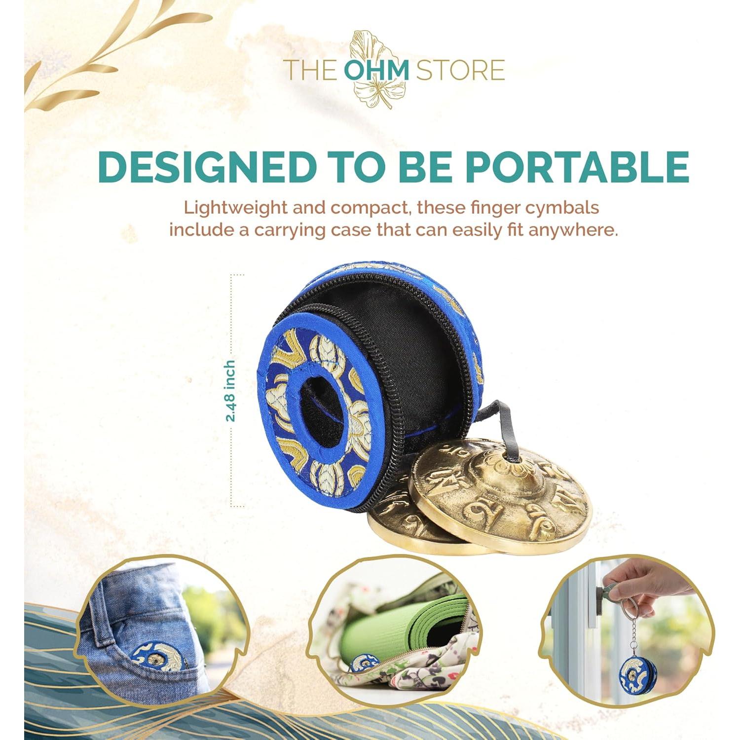Campanas Tingsha Tibetanas Ohm Store con Estuche Azul - Meditación