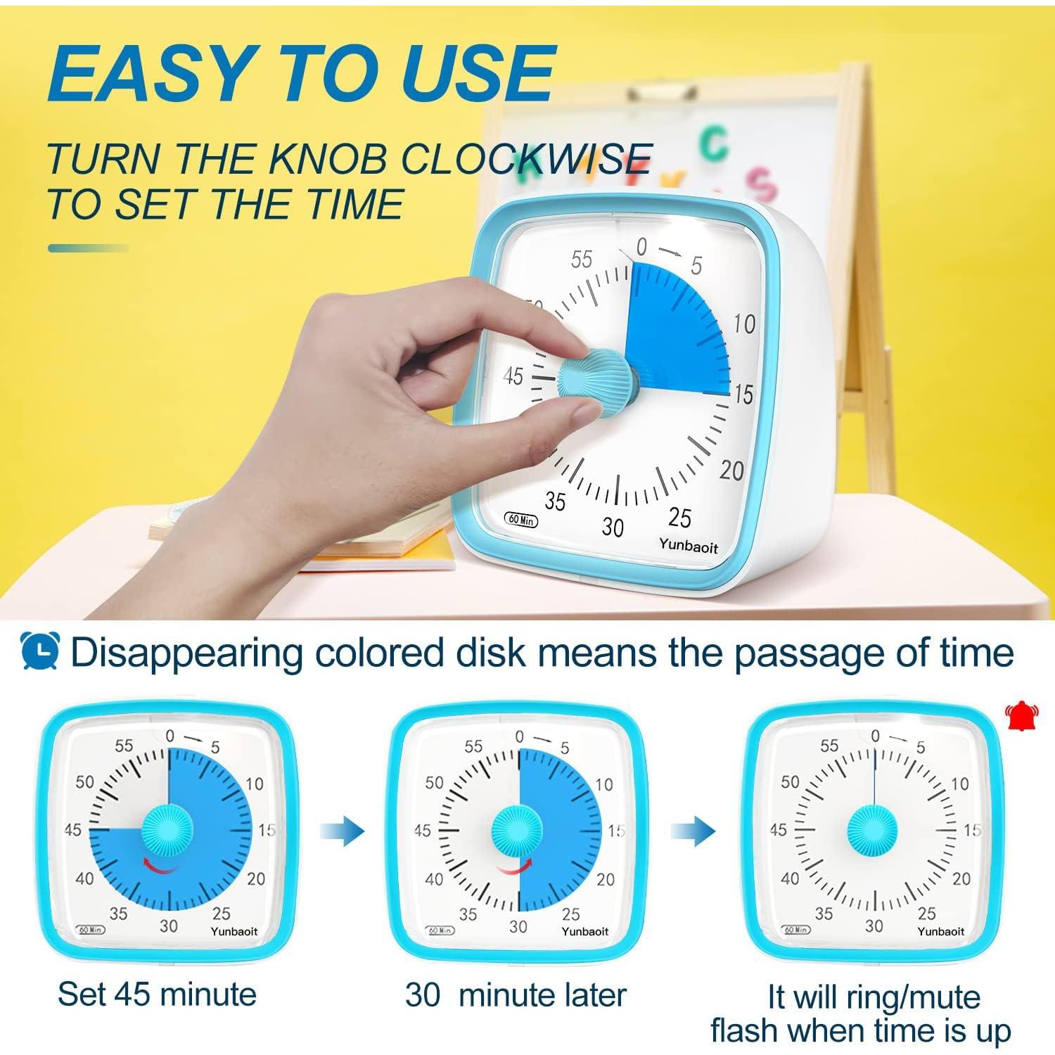 Temporizador Visual Yunbaoit 60 Minutos Azul Claro Silencioso