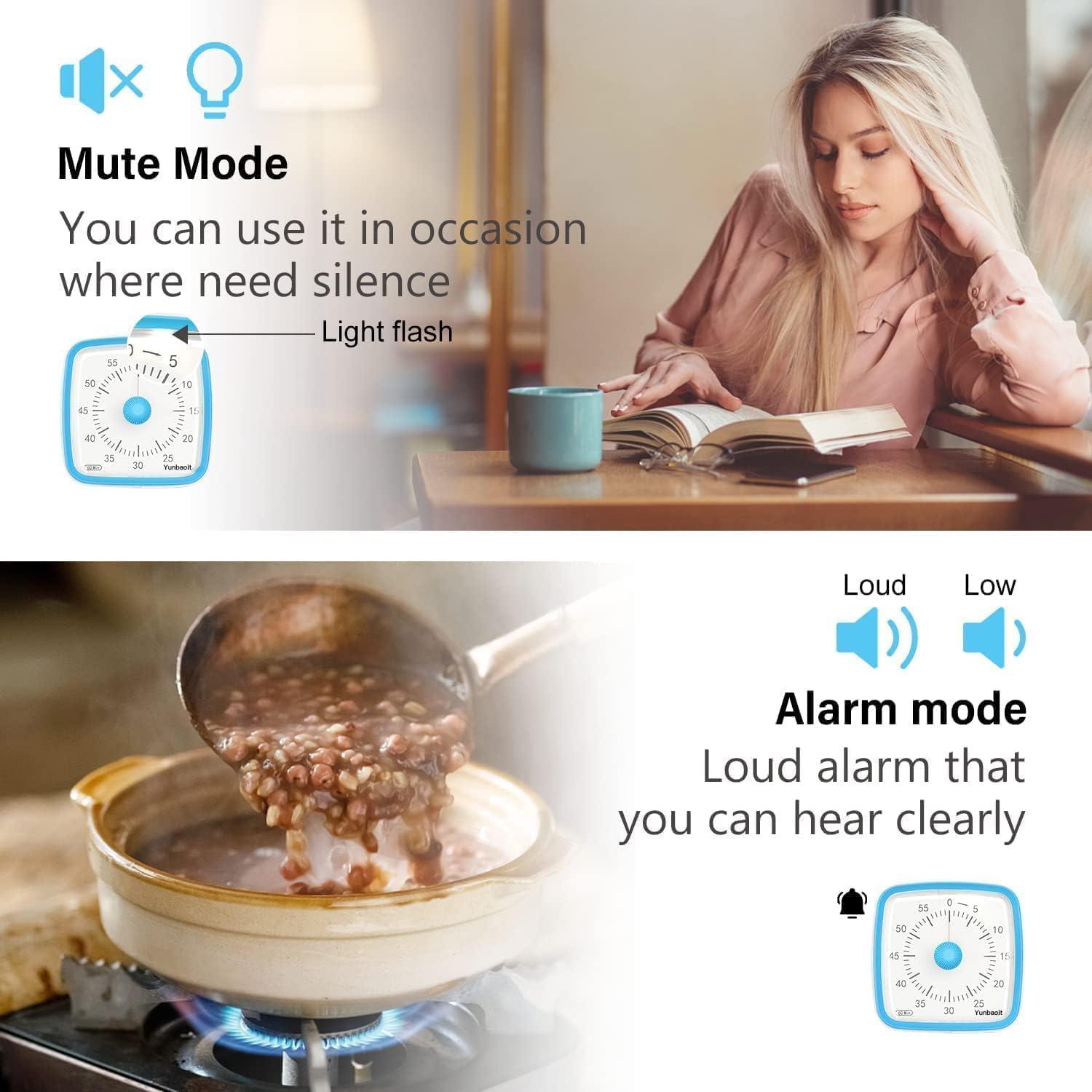 Temporizador Visual Yunbaoit 60 Minutos Azul Claro Silencioso