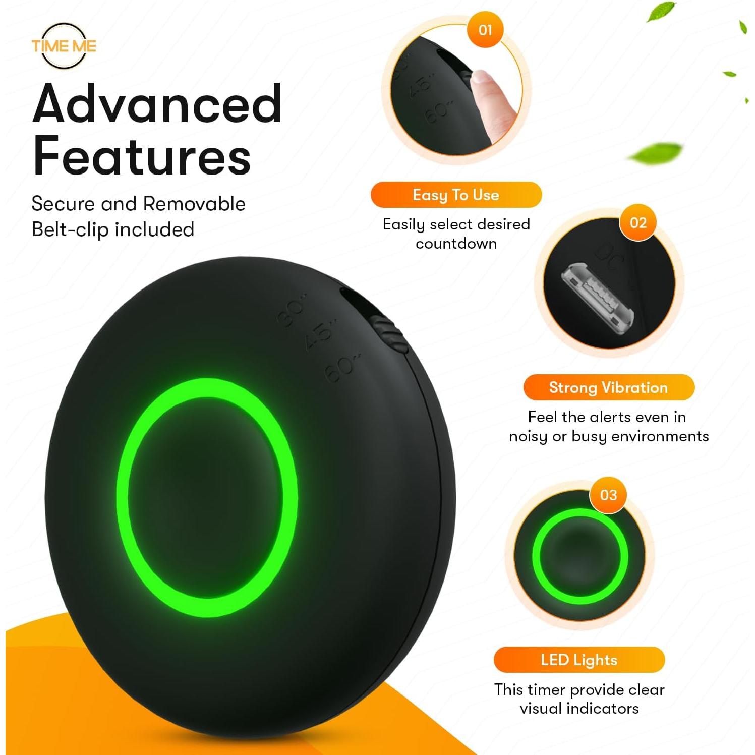 Temporizador de Fitness Time Me 3.0 - Cronómetro Vibrante Compacto