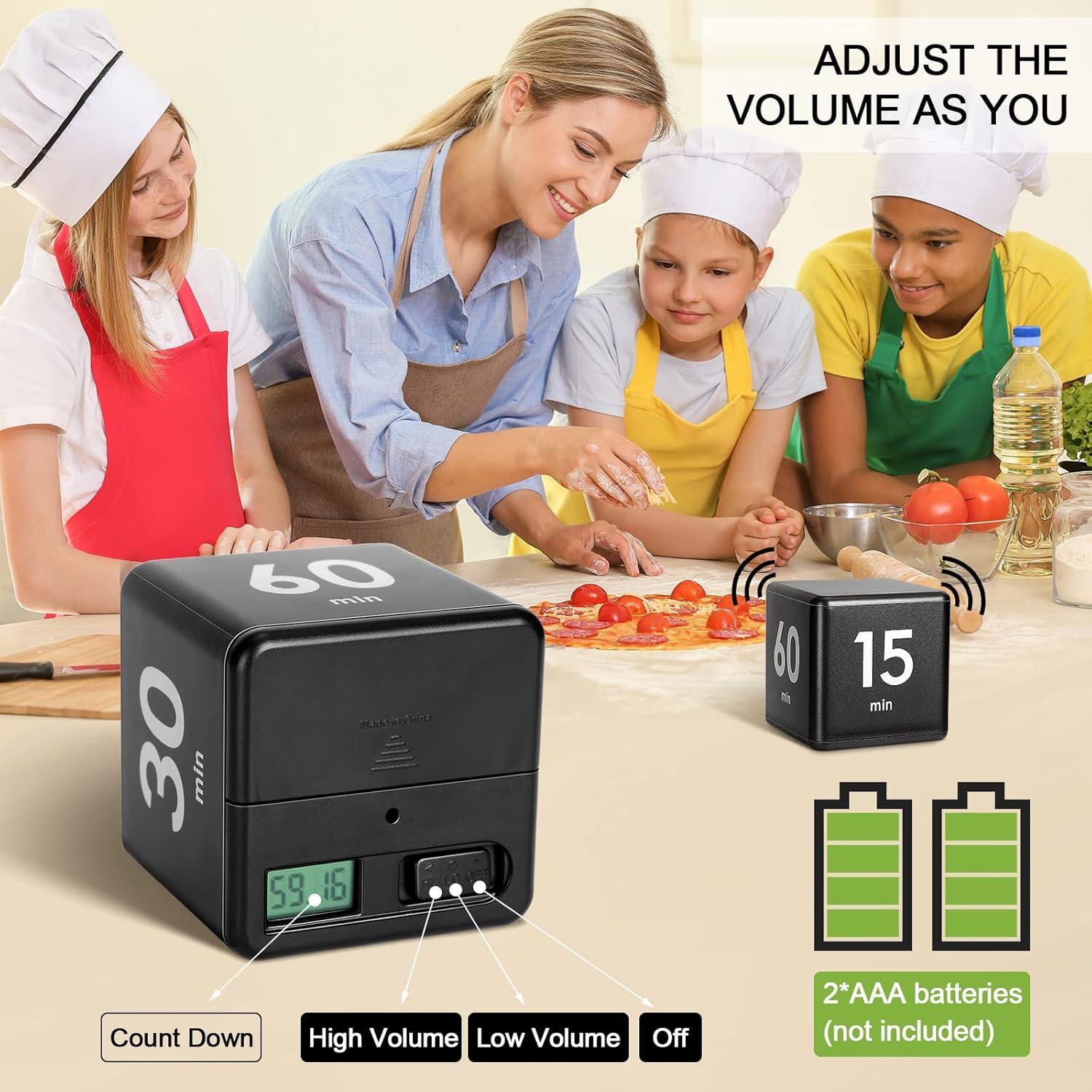 Temporizador Cubo Weewooday 15-20-30-60 Minutos Negro