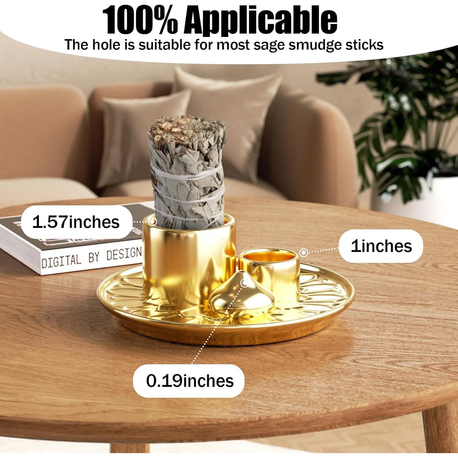 Soporte de Incienso 4 en 1 SON4SUN Cerámica Oro