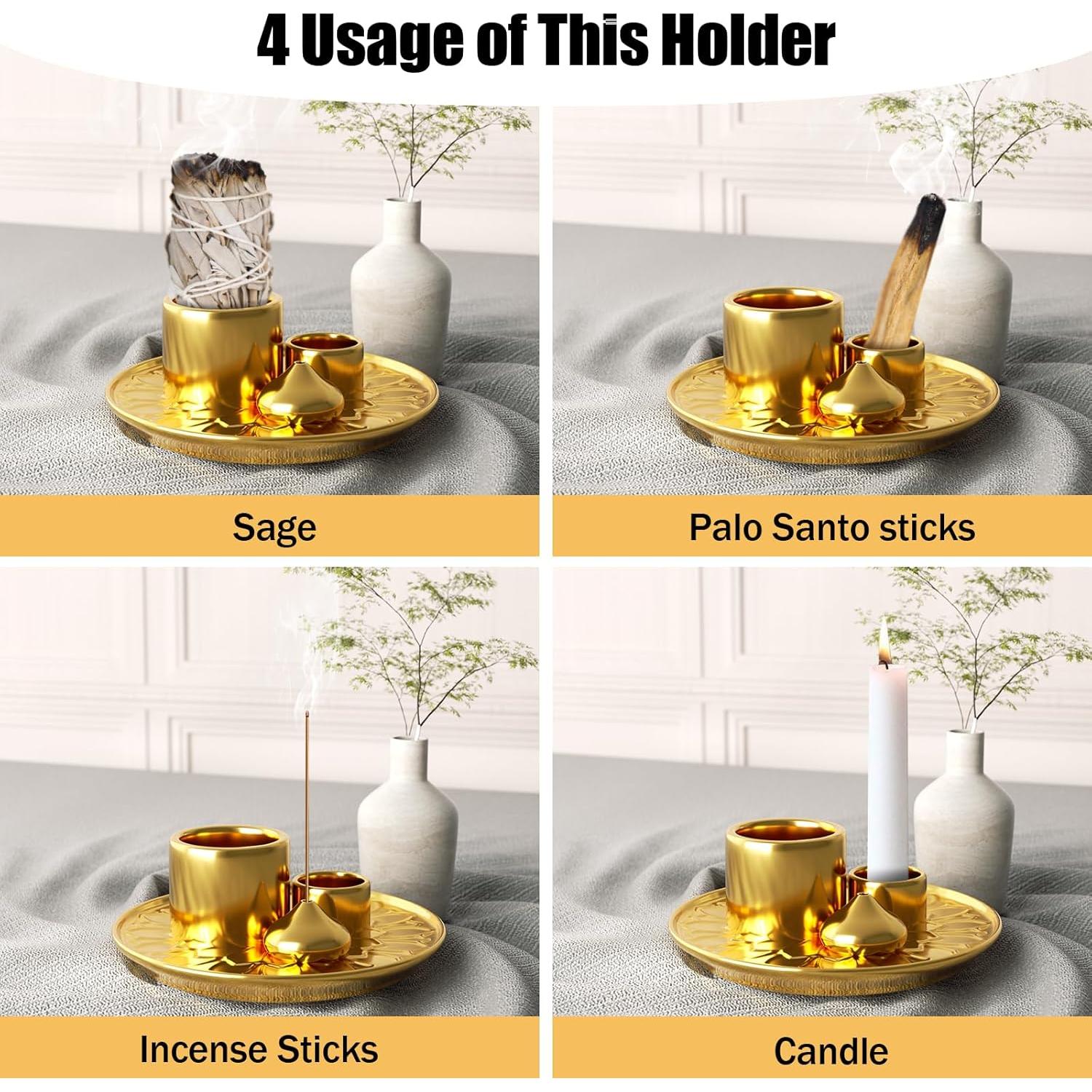 Soporte de Incienso 4 en 1 SON4SUN Cerámica Oro
