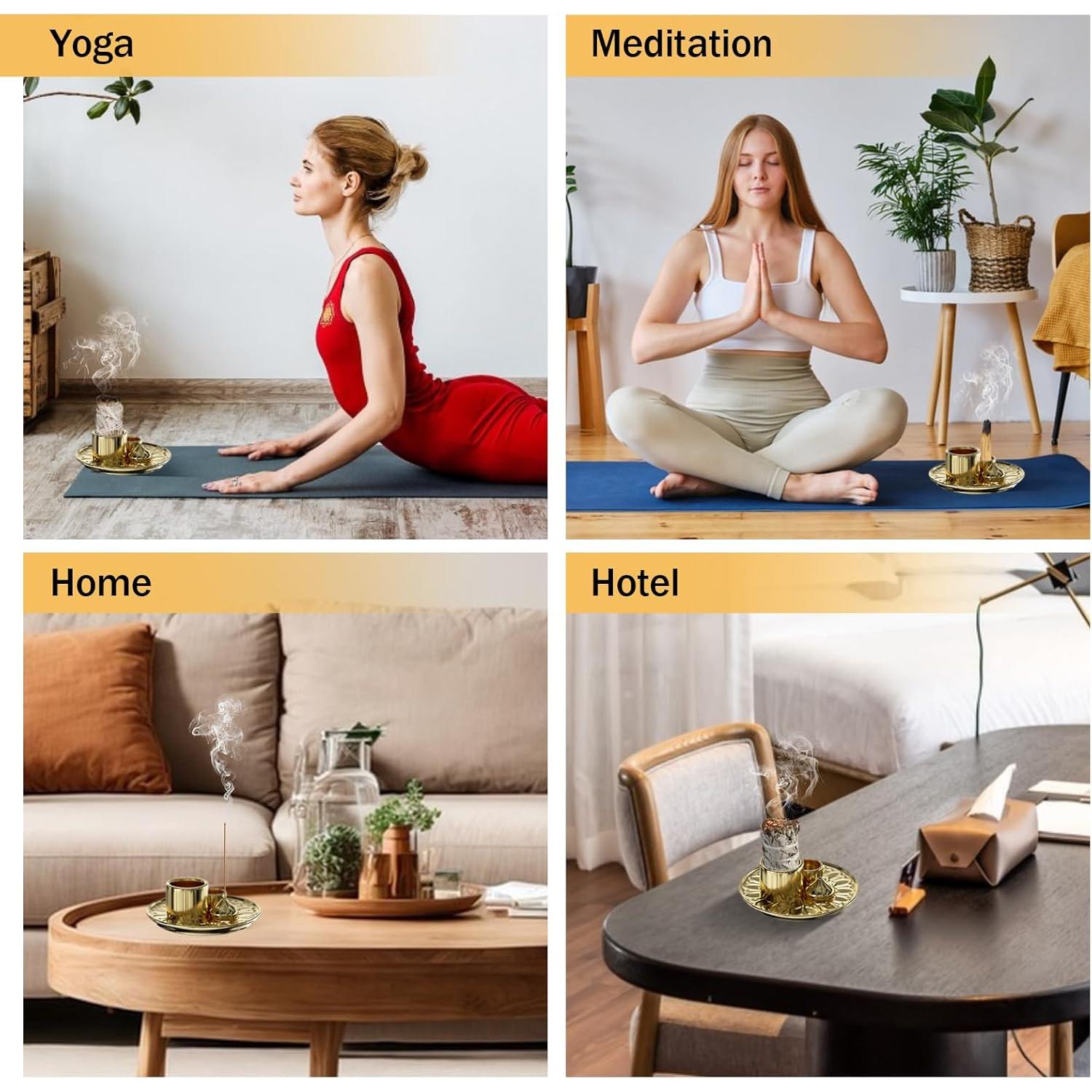 Soporte de Incienso 4 en 1 SON4SUN Cerámica Oro