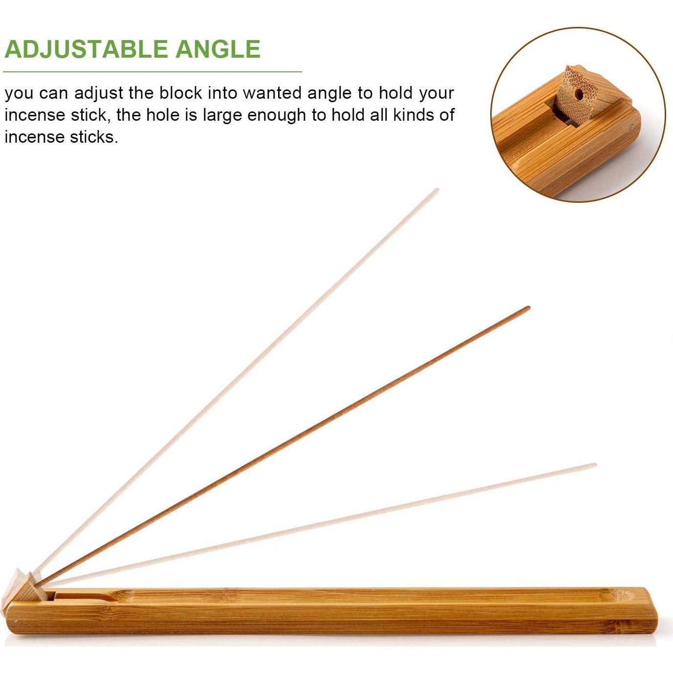 Soporte de Incienso de Madera de Bambú Cacukap Ajustable 24.9cm