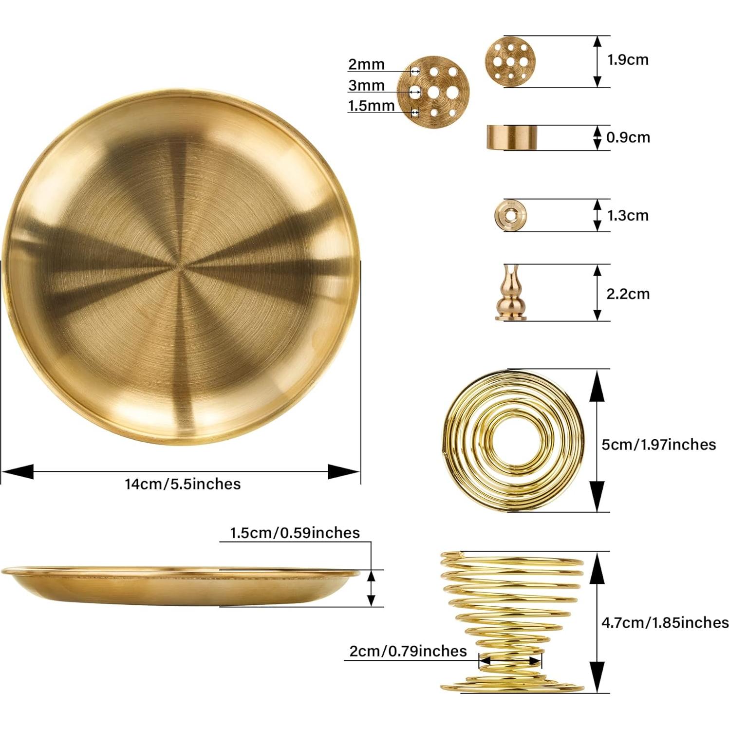 Soporte de Incienso 5 en 1 ZenBless de Latón 14 cm Oro