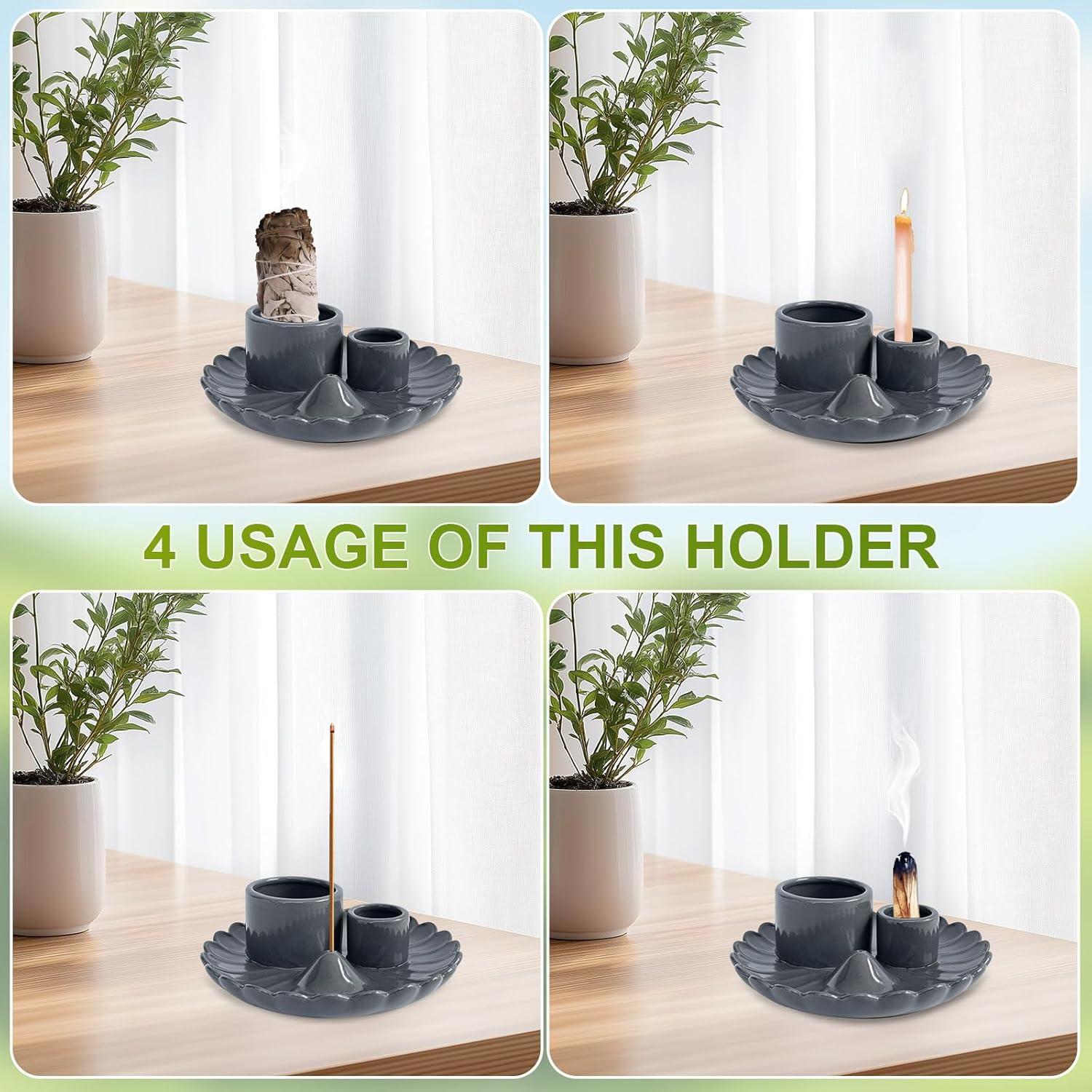 Soporte para Incienso y Velas Esbaybulbs Cerámica 15.5cm
