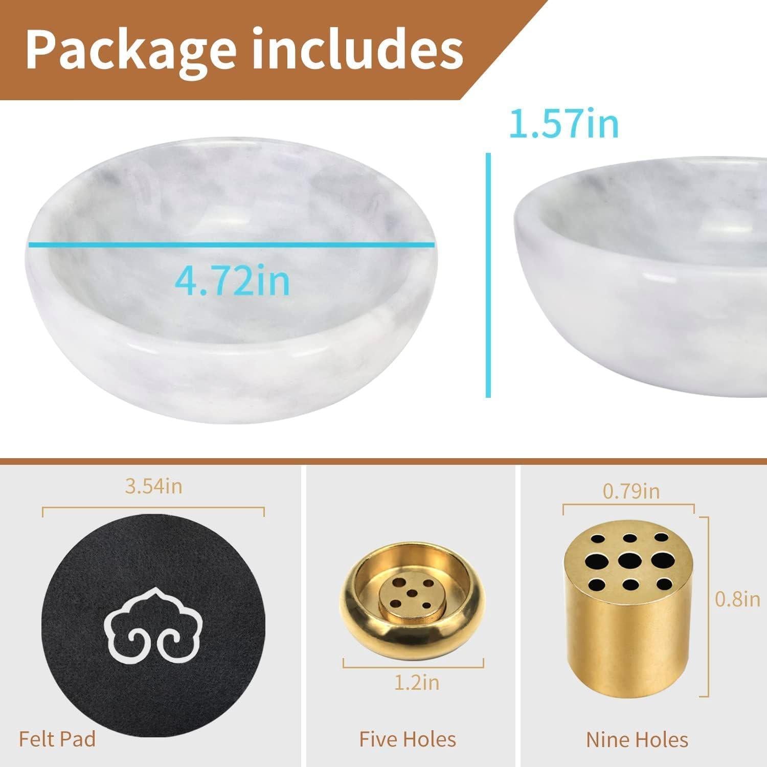 Soporte de Incienso de Mármol Natural Vrupin 12 cm Gris