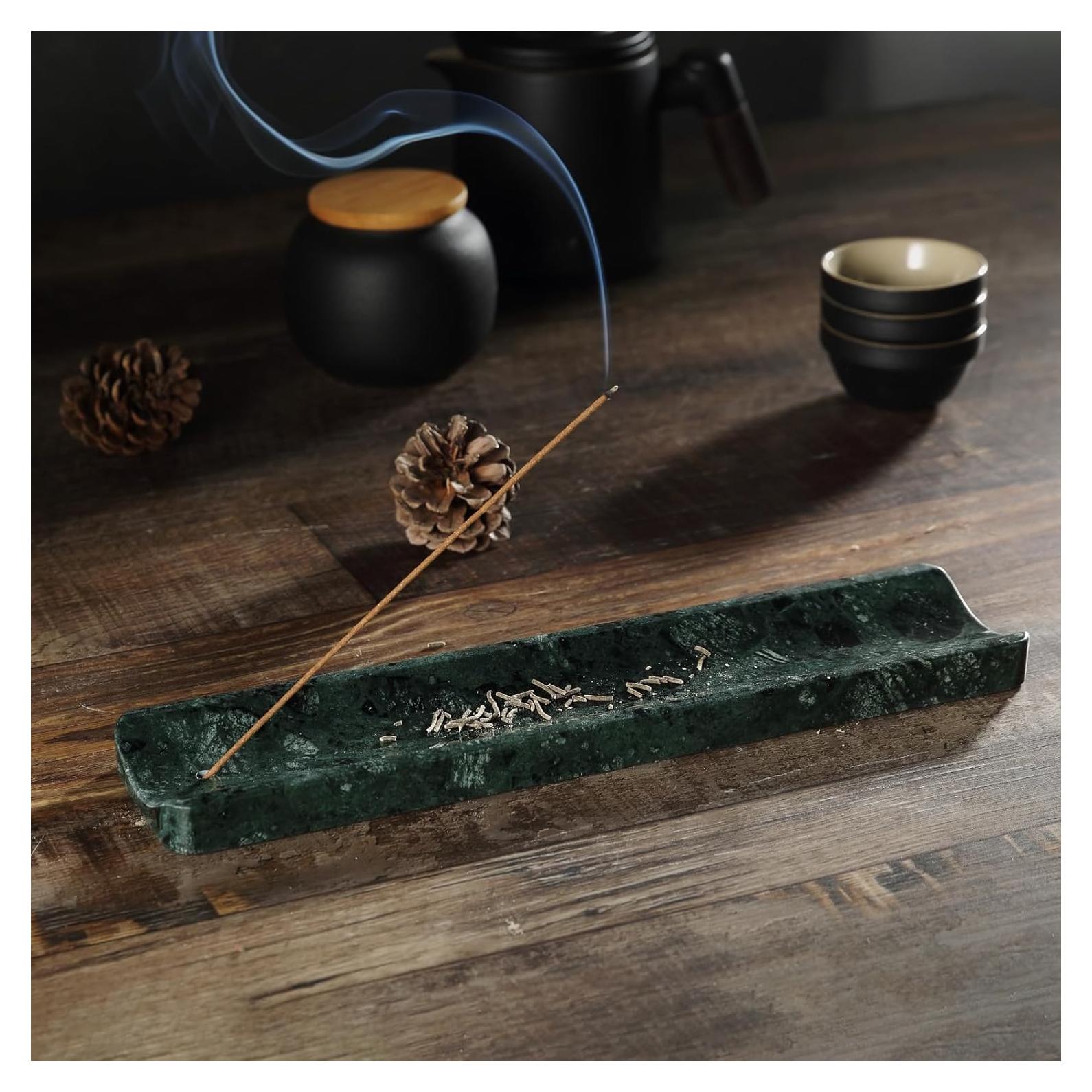 Soporte de Incienso de Mármol Koville Verde 27.94x6.45cm