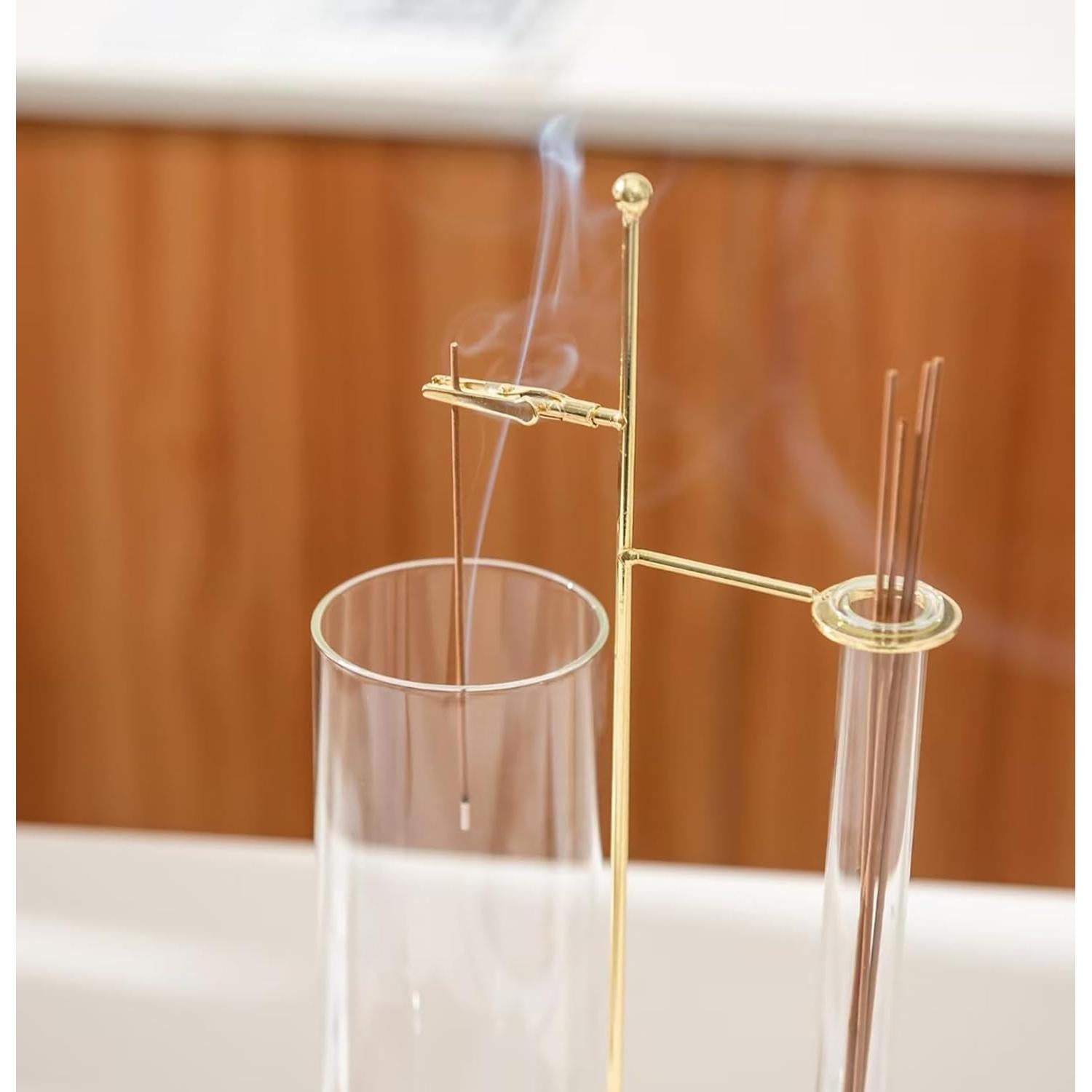 Soporte de Incienso UBLUCKEN con 20 Varitas y Cepillo - Vidrio