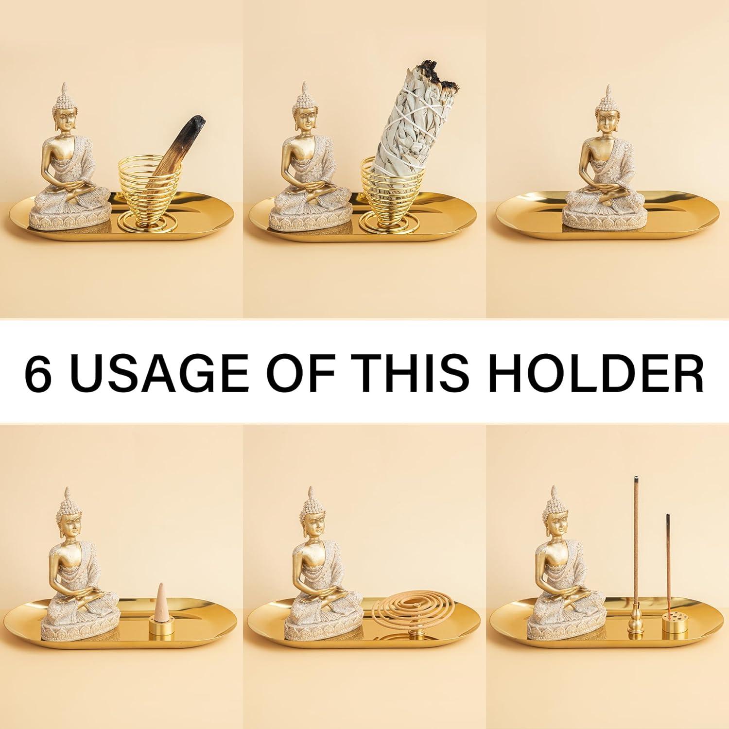 Soporte de Incienso 6 en 1 ZenBless - Palo Santo y Buda Dorado