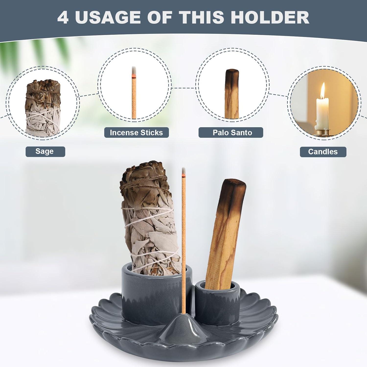 Soporte de Incienso Cerámica Xingruyu 4 en 1 para Meditación