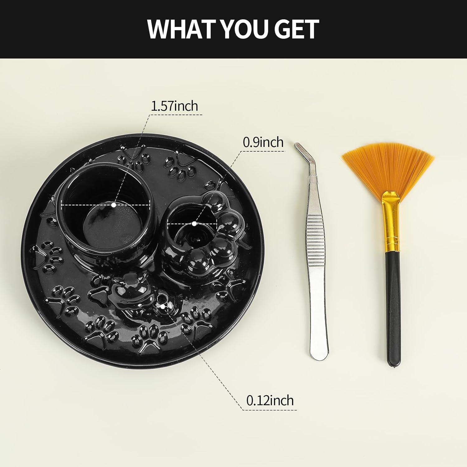 Soporte de Palo Santo 4 en 1 ToolSentryX Cerámica Gato Negro