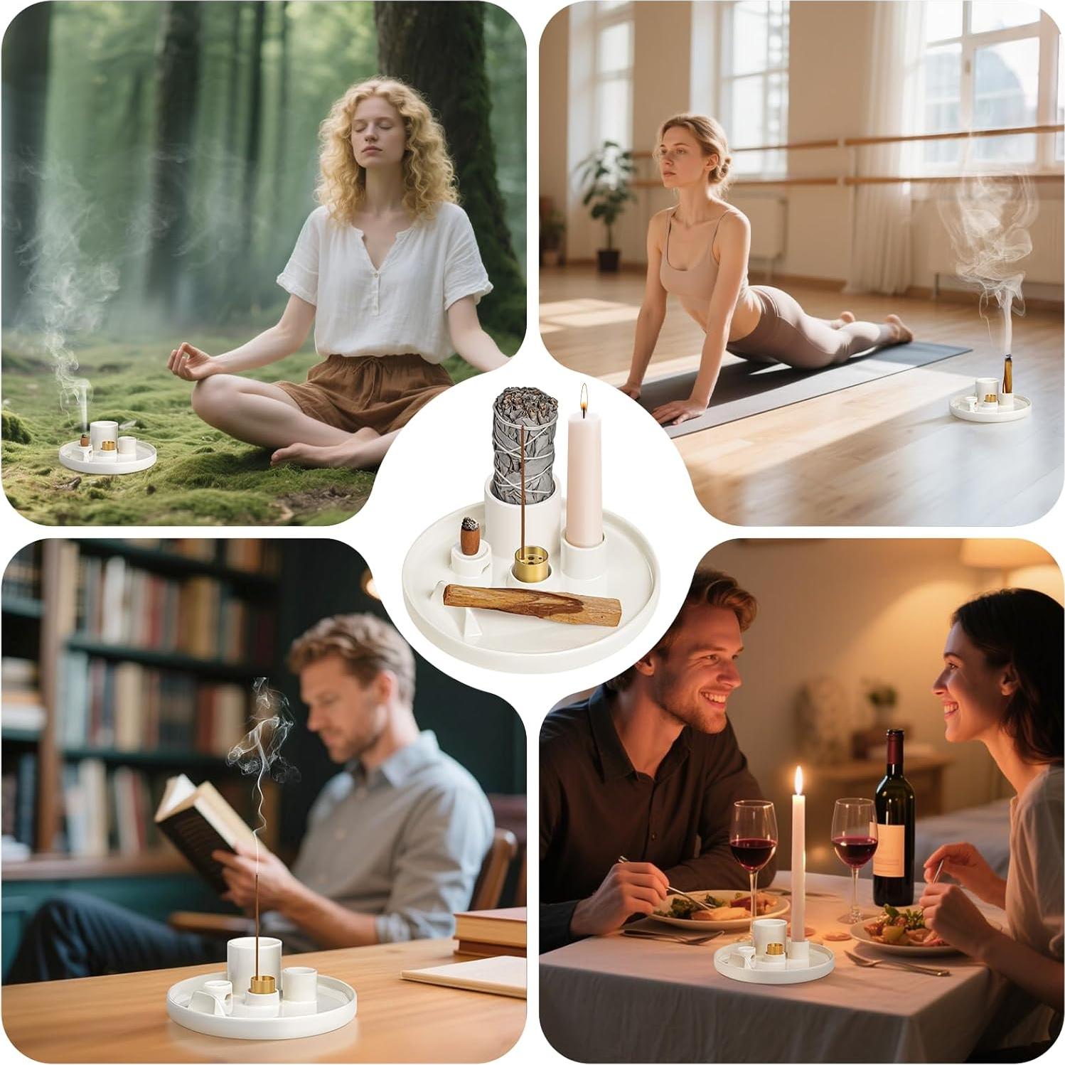 Soporte de Incienso 5 en 1 Luvan - Cerámica 15.4 cm