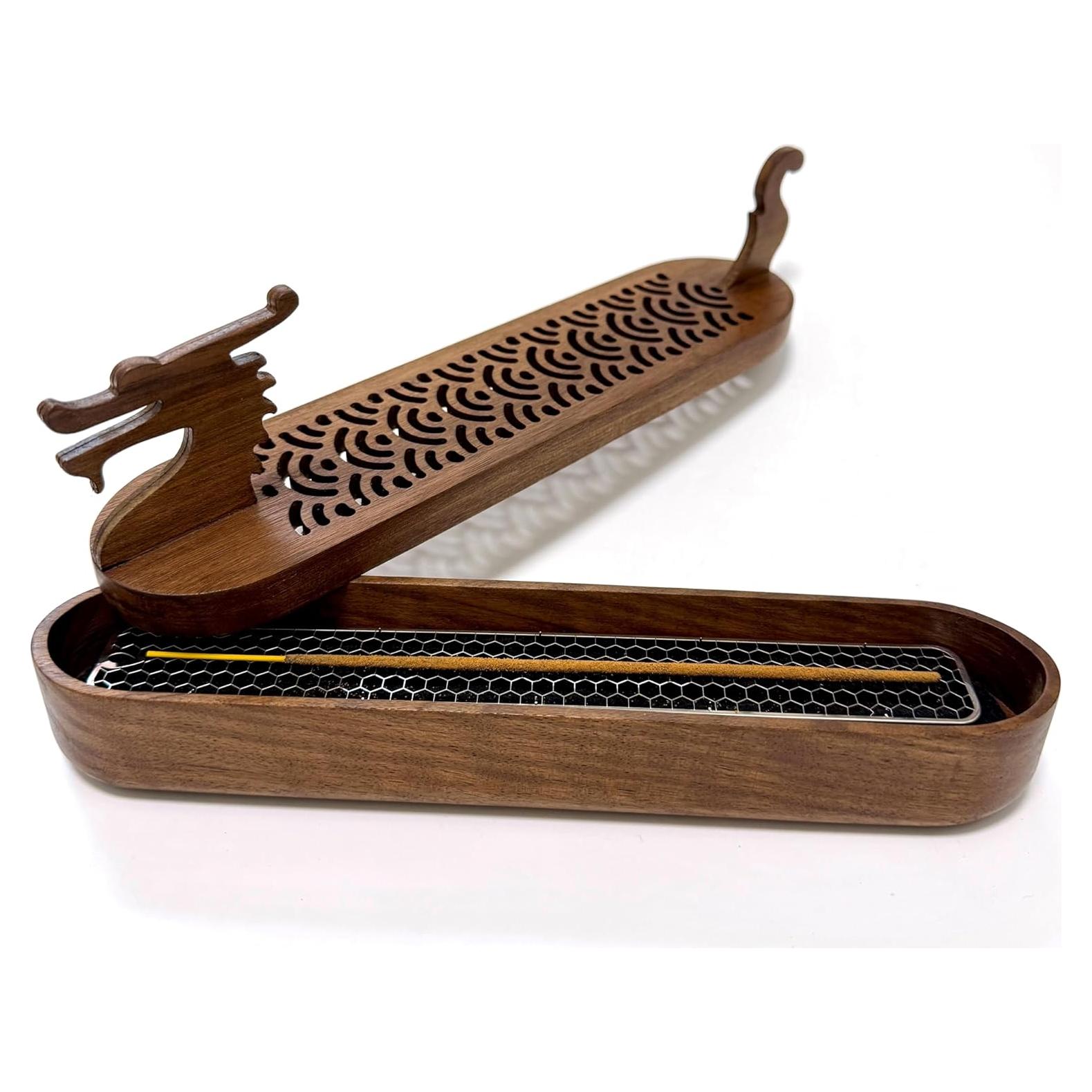 Soporte para Incienso Dragón Moocervi de Madera Natural