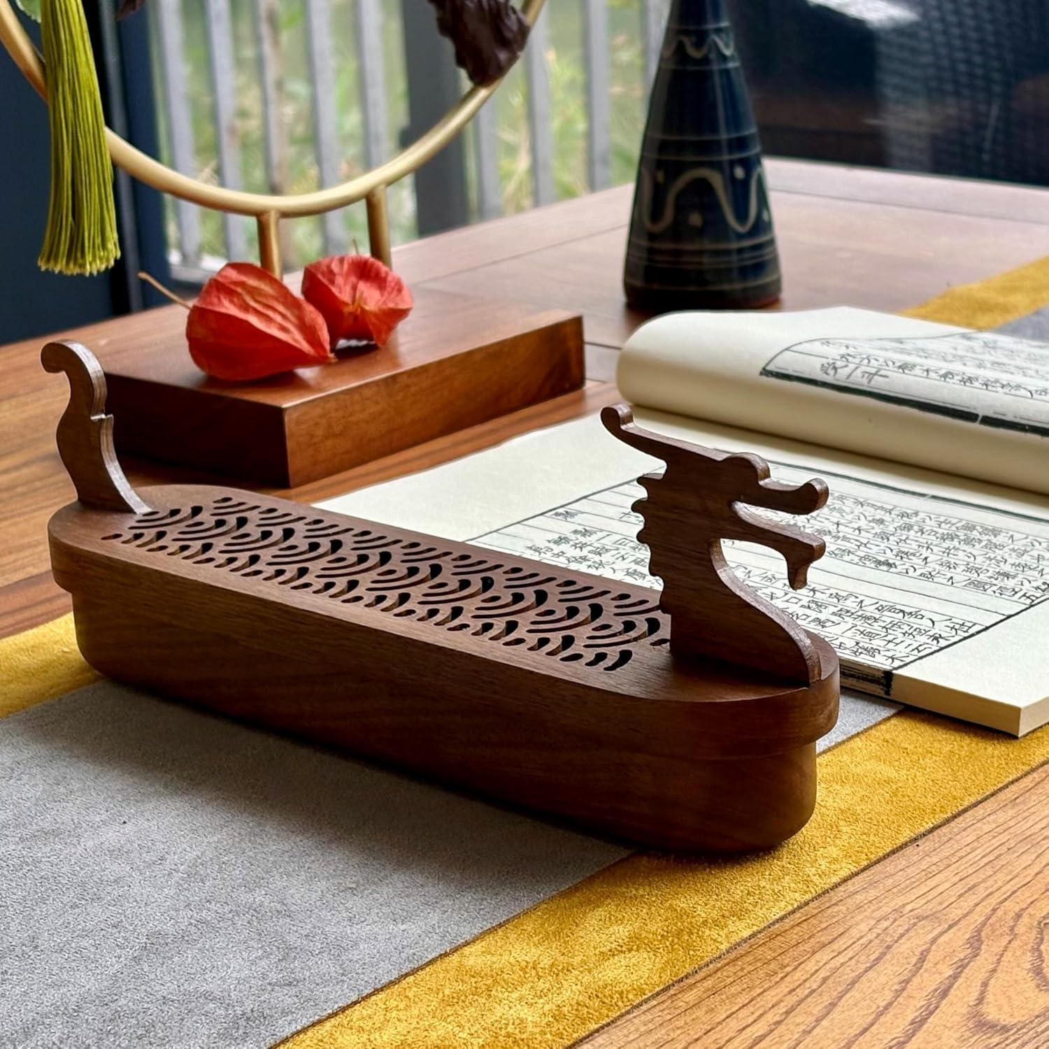 Soporte para Incienso Dragón Moocervi de Madera Natural