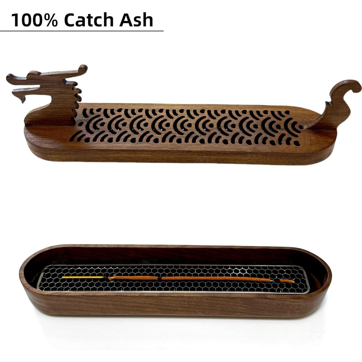 Soporte para Incienso Dragón Moocervi de Madera Natural