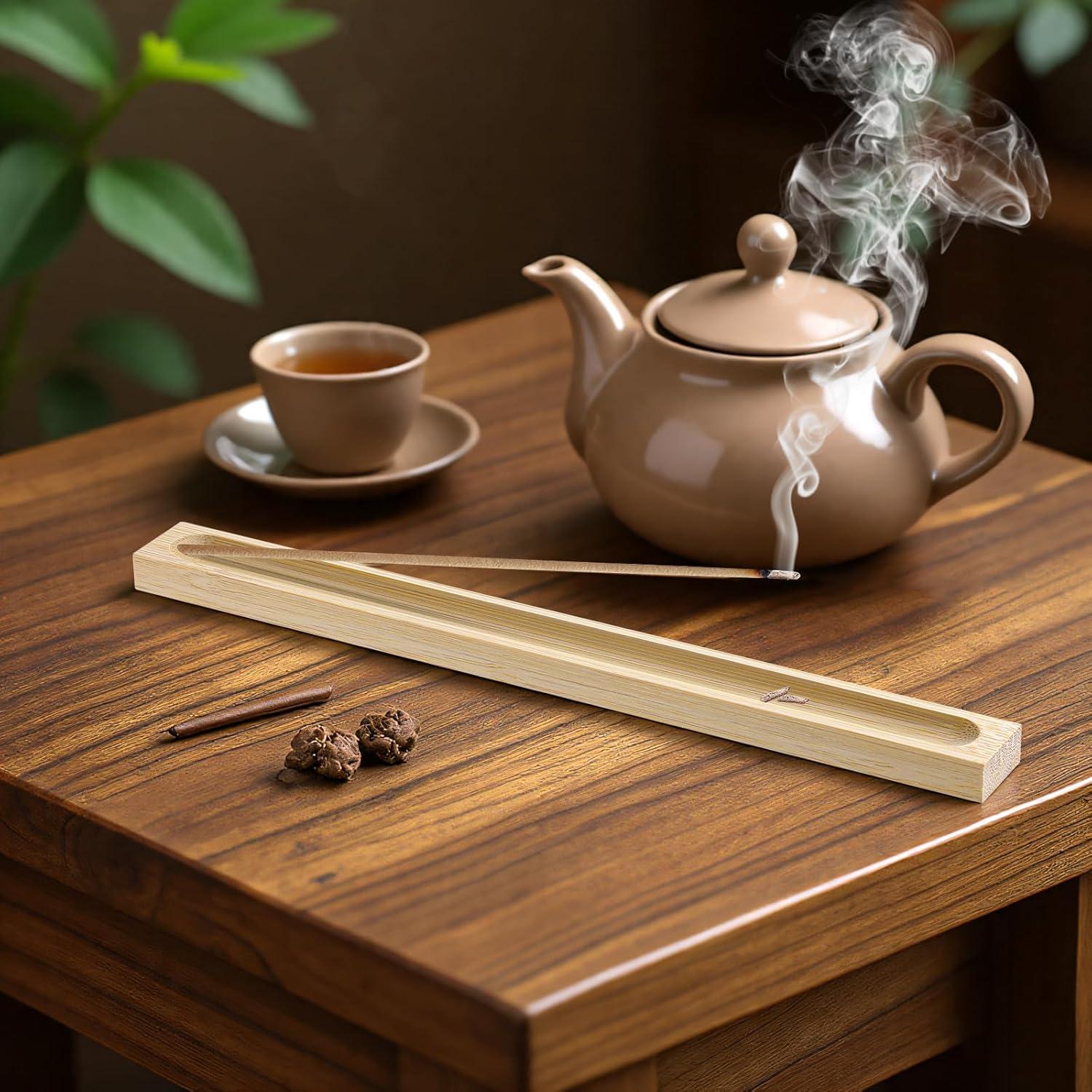 Soporte de Incienso de Madera EupHHonycs 2 Piezas con Recogedor