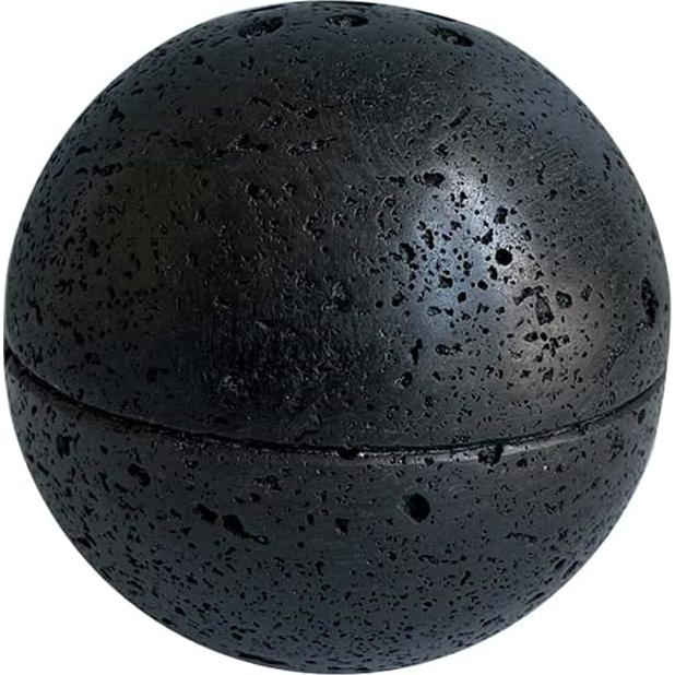 Soporte de Incienso Redondo SAIDKOCC de Travertino Negro 10.4 cm