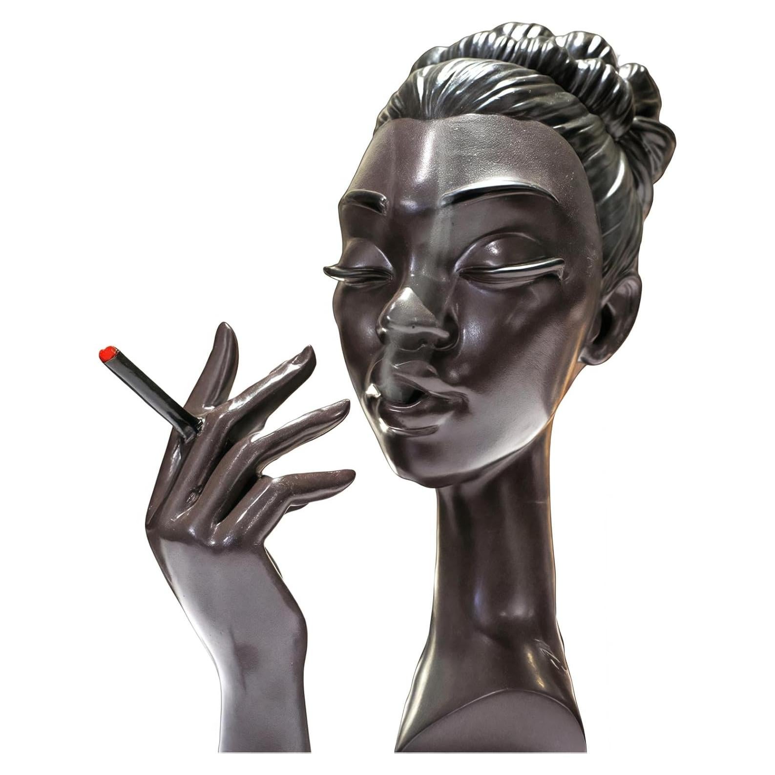 Quemador de Incienso MINGOMINGO Cabeza Mujer Negra 20 cm