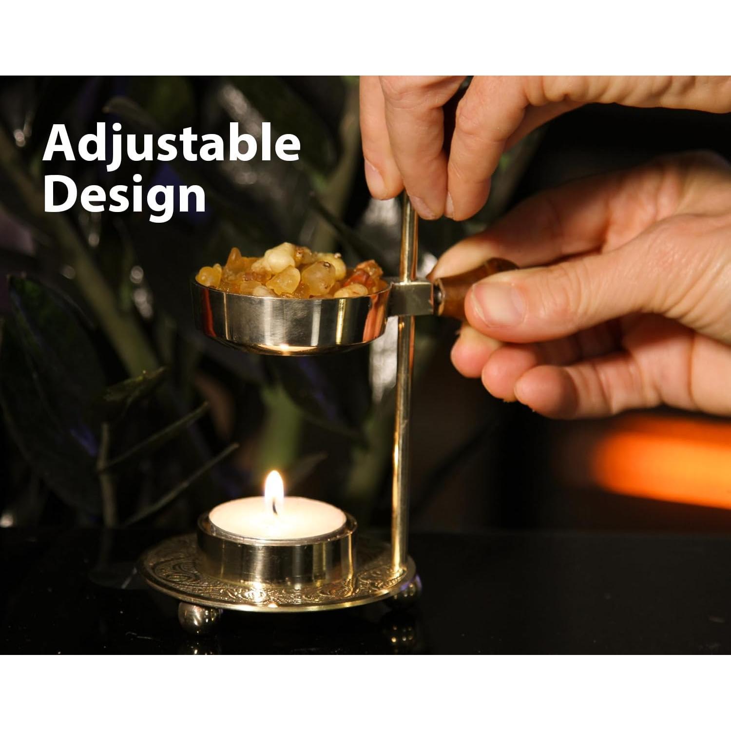 Quemador de Incienso Cruz Dorada Ajustable - 15.24 cm