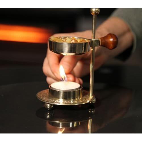 Quemador de Incienso Cruz Dorada Ajustable - 15.24 cm