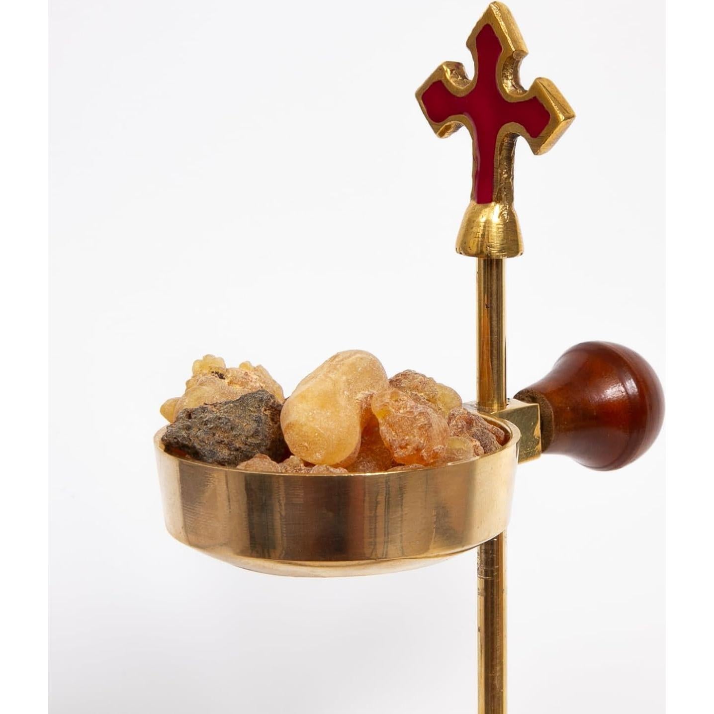 Quemador de Incienso Cruz Dorada Ajustable - 15.24 cm
