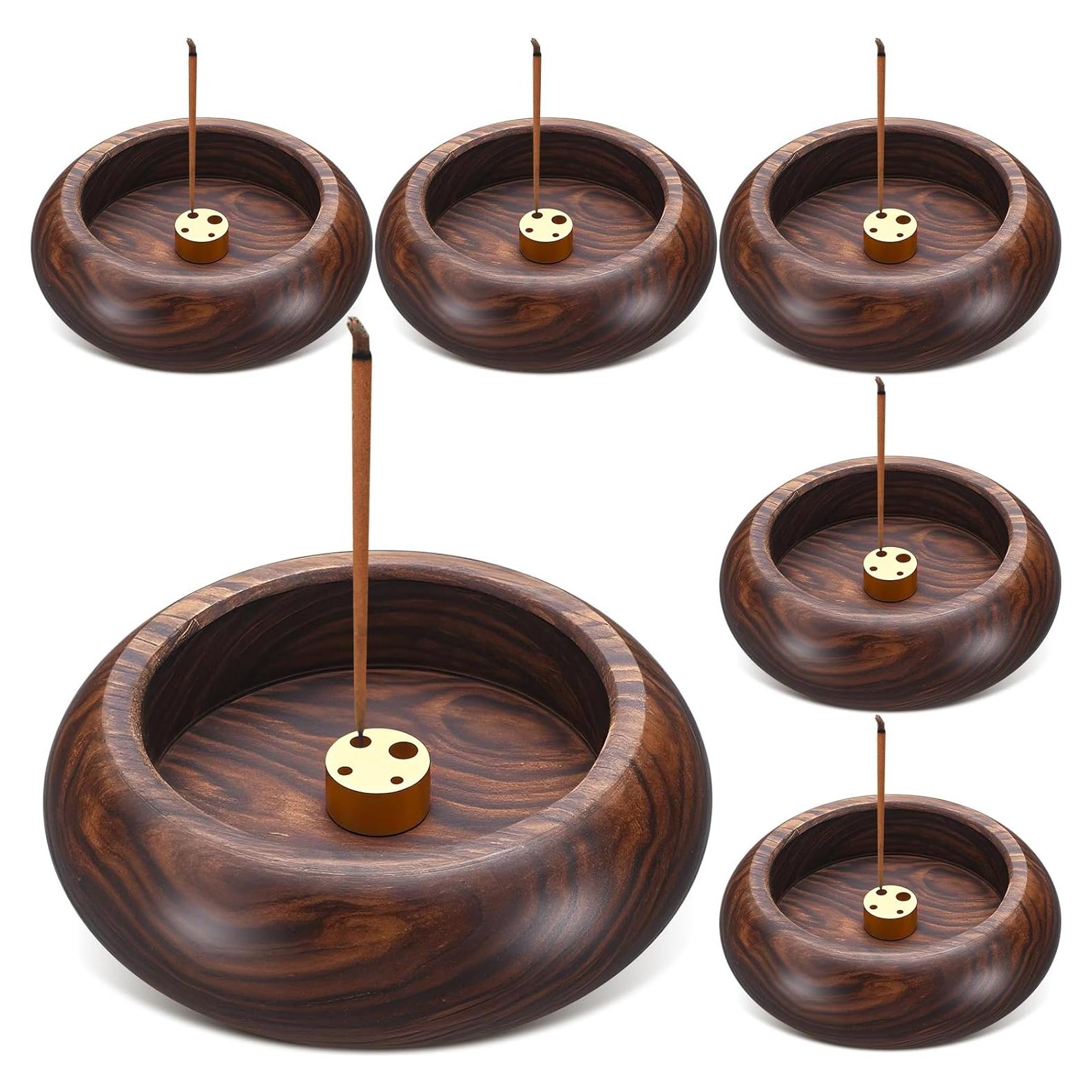 Soporte de Incienso Redondo de Madera Honeydak - 6 Pcs