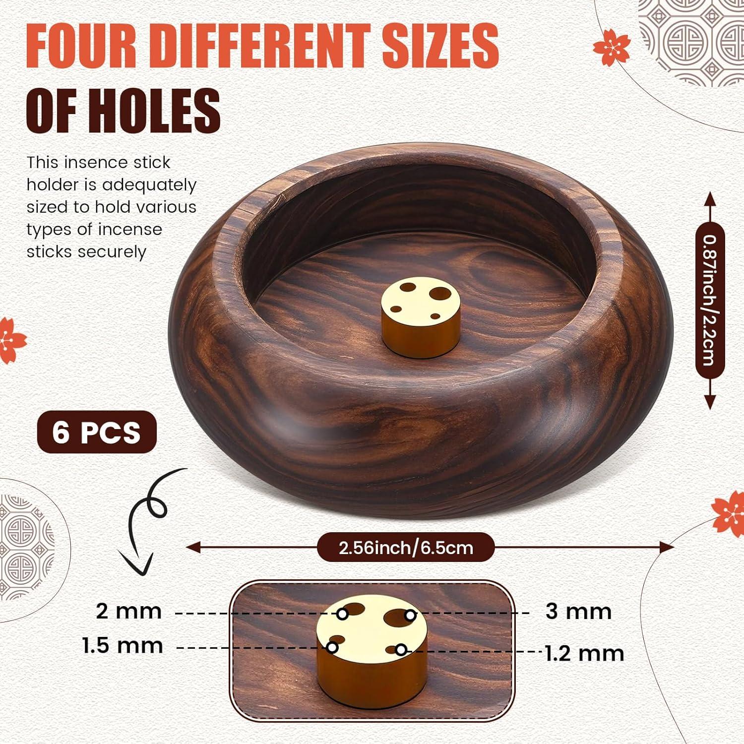 Soporte de Incienso Redondo de Madera Honeydak - 6 Pcs