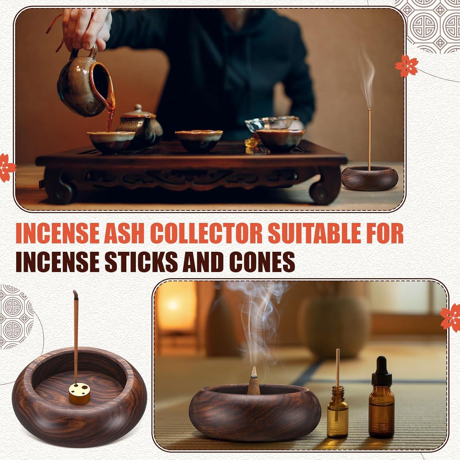 Soporte de Incienso Redondo de Madera Honeydak - 6 Pcs