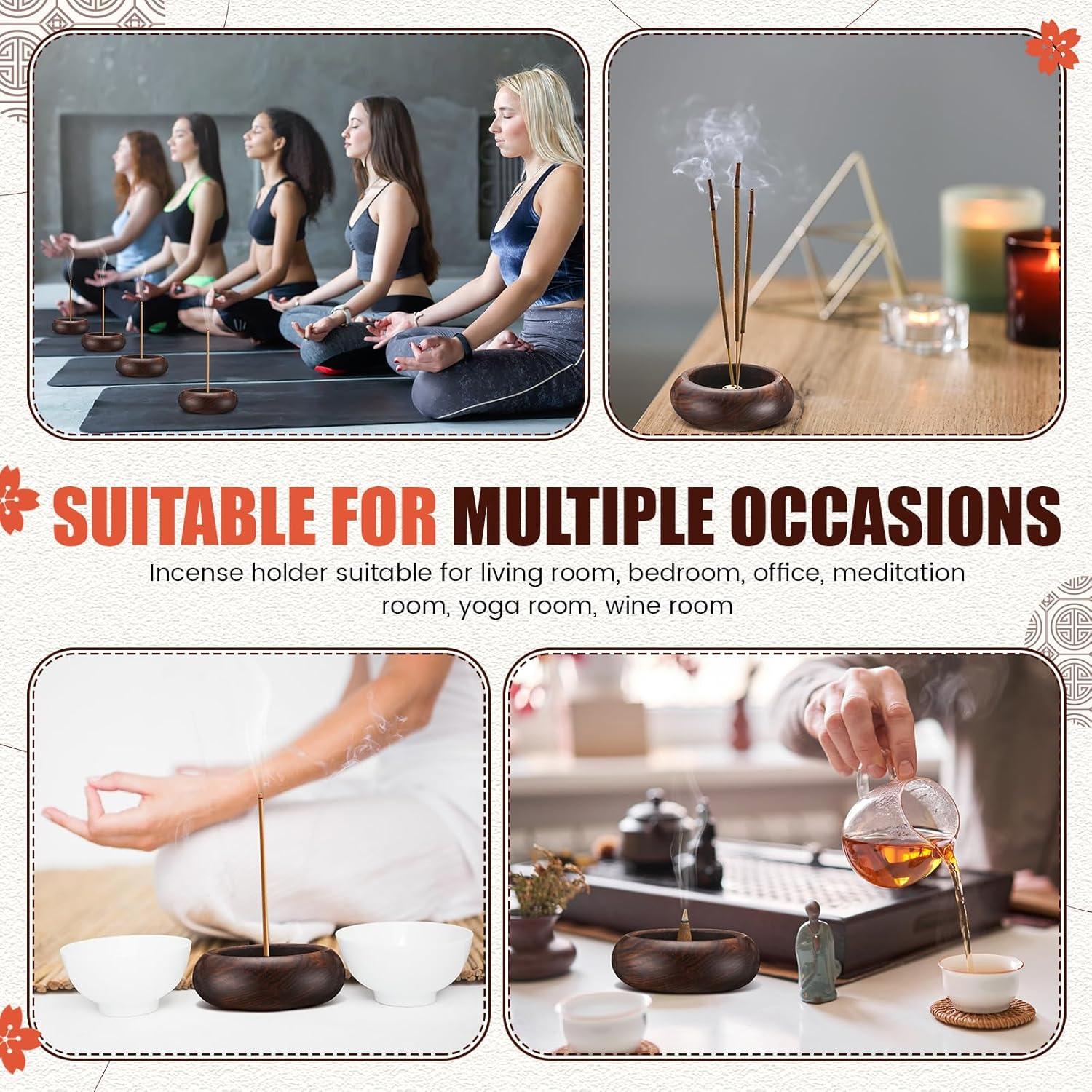 Soporte de Incienso Redondo de Madera Honeydak - 6 Pcs