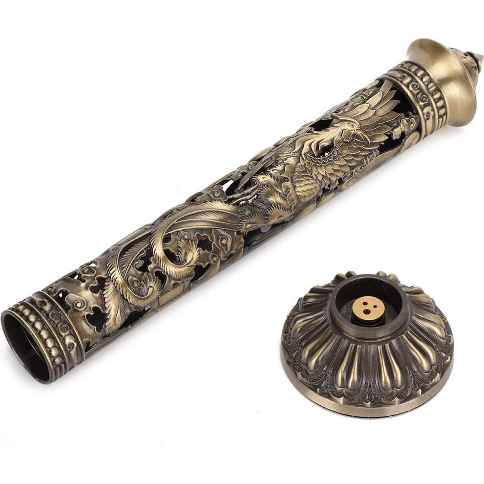 Soporte de Incienso Vertical Ejoyous de Latón Dragón 30x8 cm