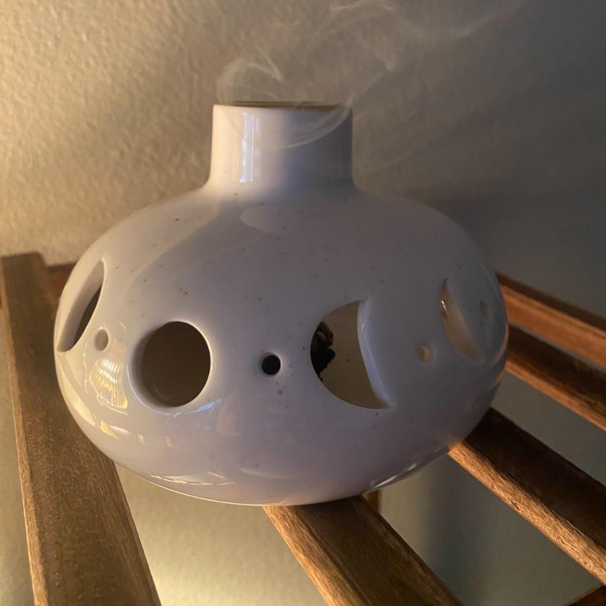 Soporte de Incienso ZenBless 3 en 1 Cerámica Fase Lunar 13.5cm