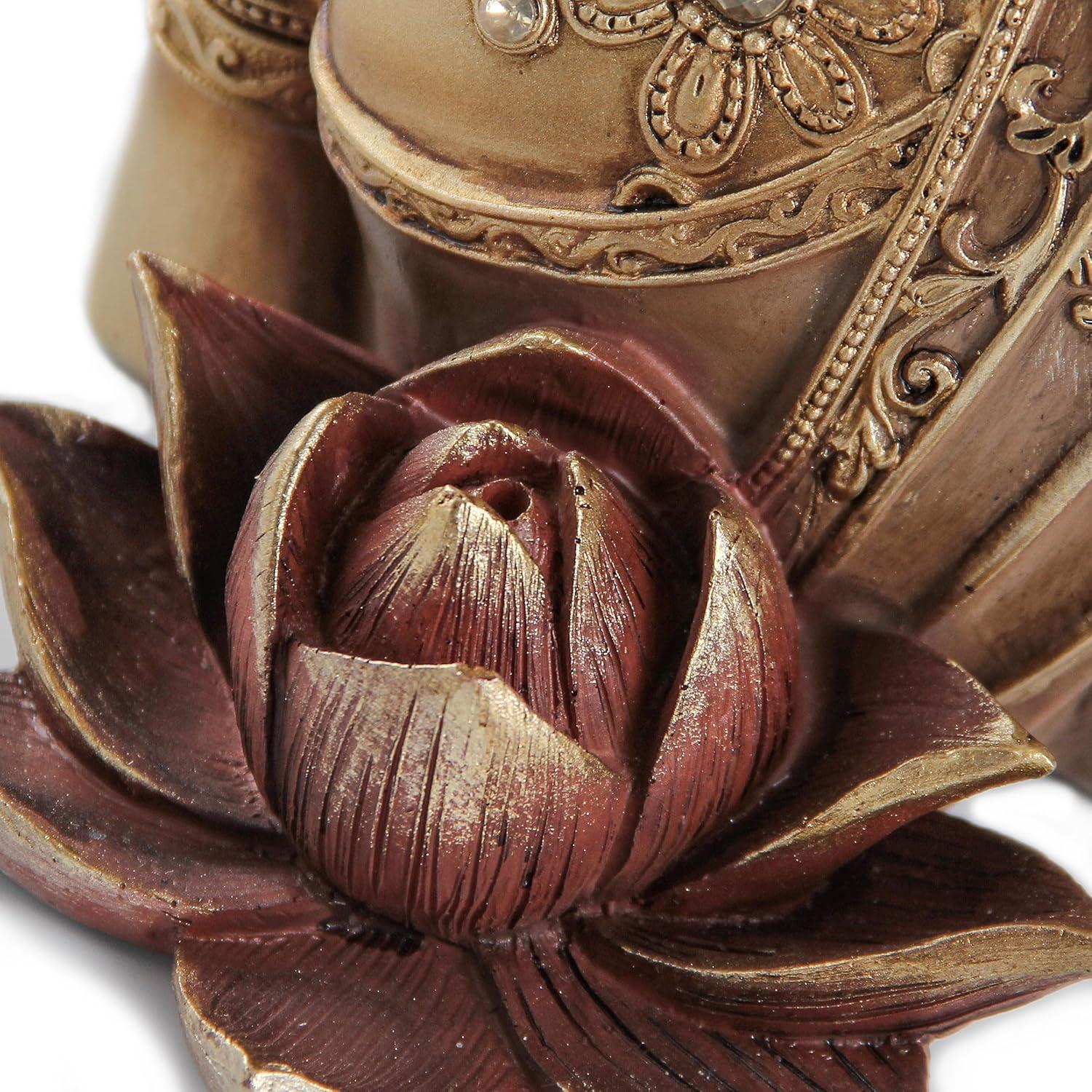 Estatua de Buda dorado con soporte para incienso Smadeer 22.4 cm