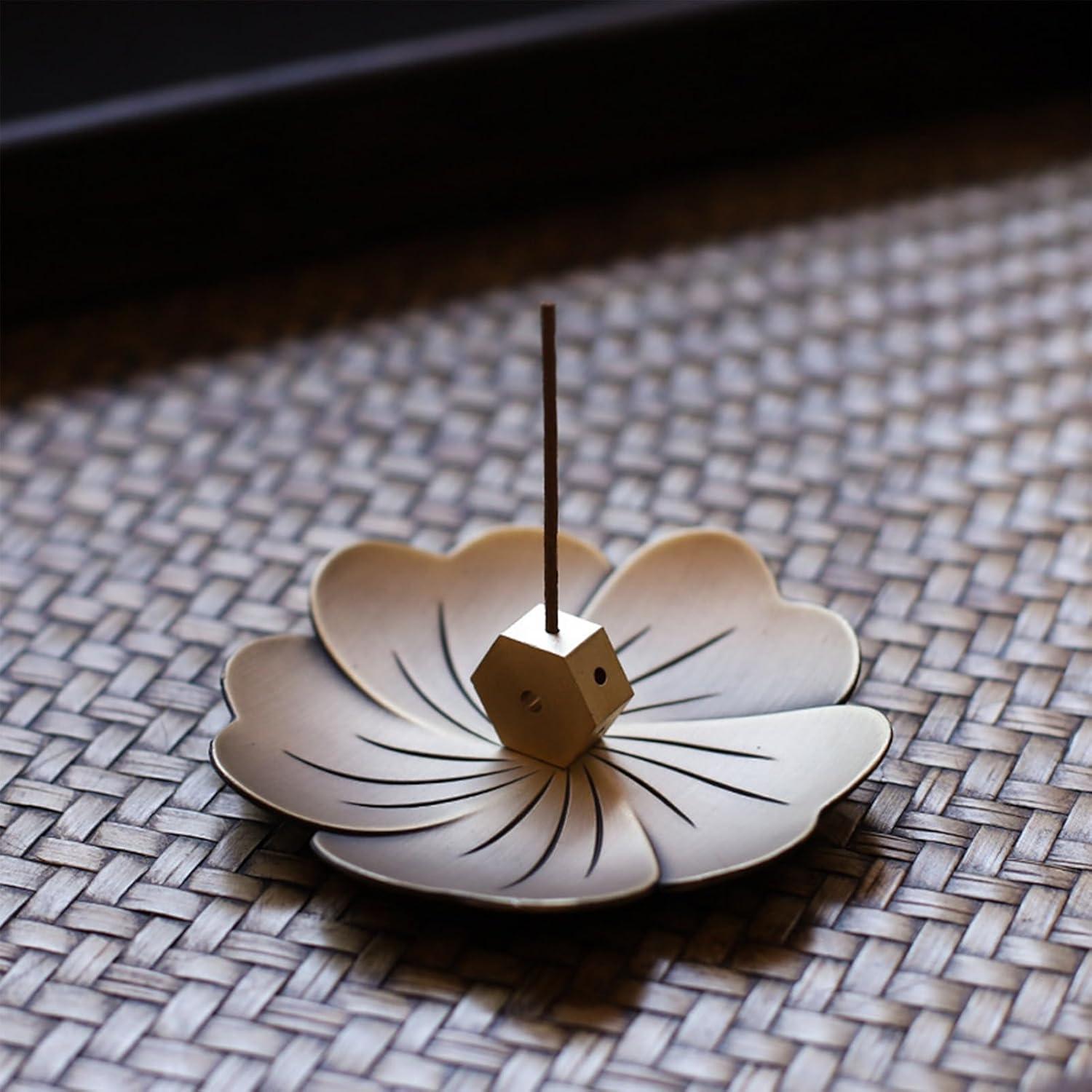 Soporte de Incienso Hexagonal Pumwoy - 3 Piezas Latón Oro